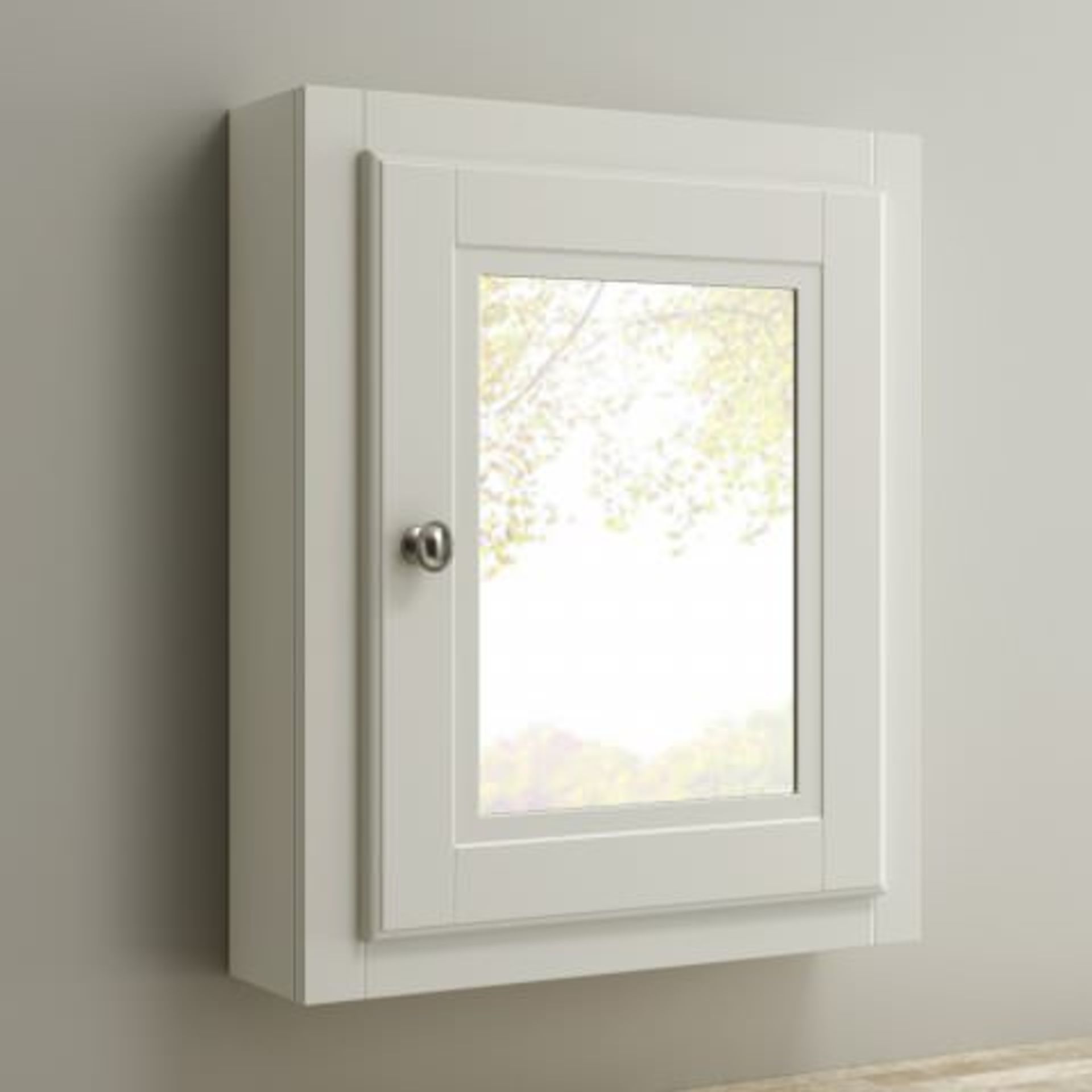 (AA13) 500mm Cambridge Clotted Cream Single Door Mirror Cabinet. RRP £199.99._x00D__x00D_Our