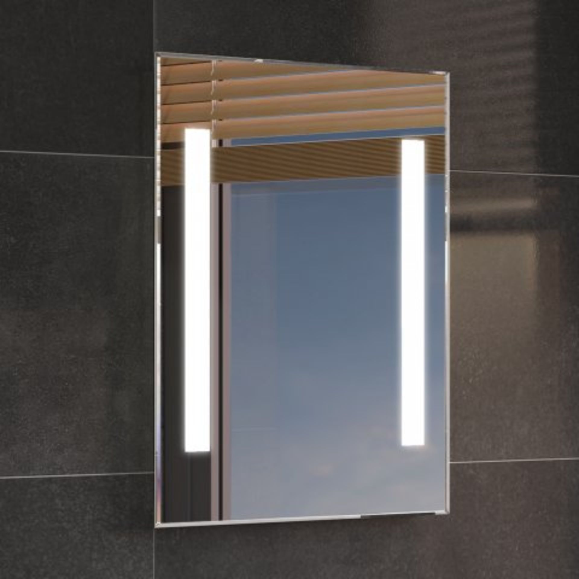 (M22) 450x600mm Omega Illuminated LED Mirror. RRP £249.99. Rectangular mirror with smart edges,