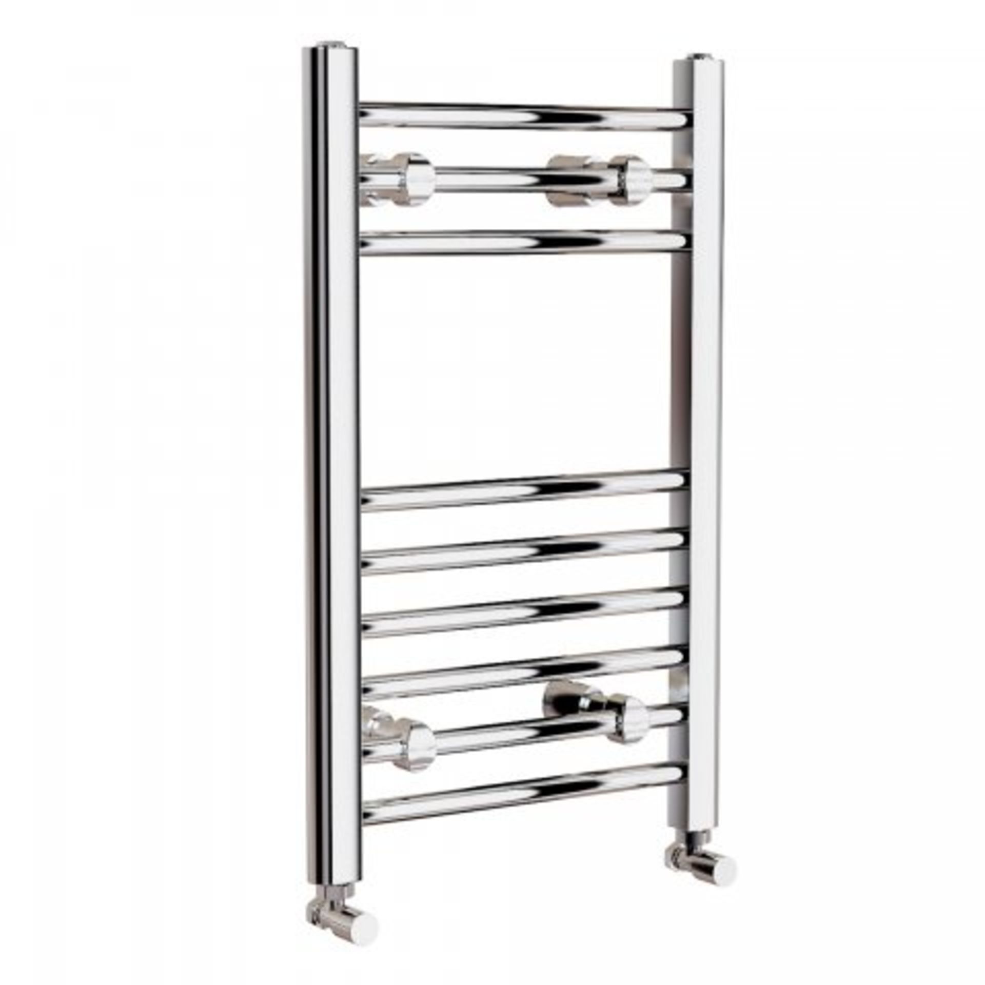 (M13) 650x400mm - Natasha Basic 20mm Tubes - Chrome Heated Straight Rail Ladder Towel Radiator. - Image 3 of 5