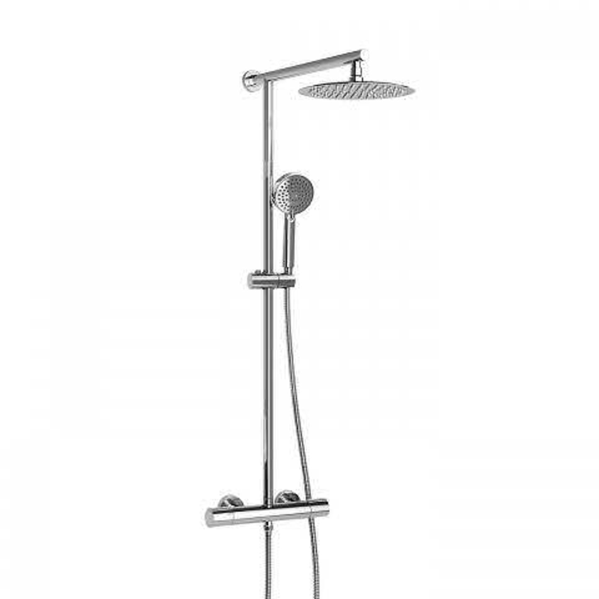 (M20) 250mm Large Round Head Thermostatic Exposed Shower Kit & Handheld. RRP £299.99. Designer Style - Image 4 of 5