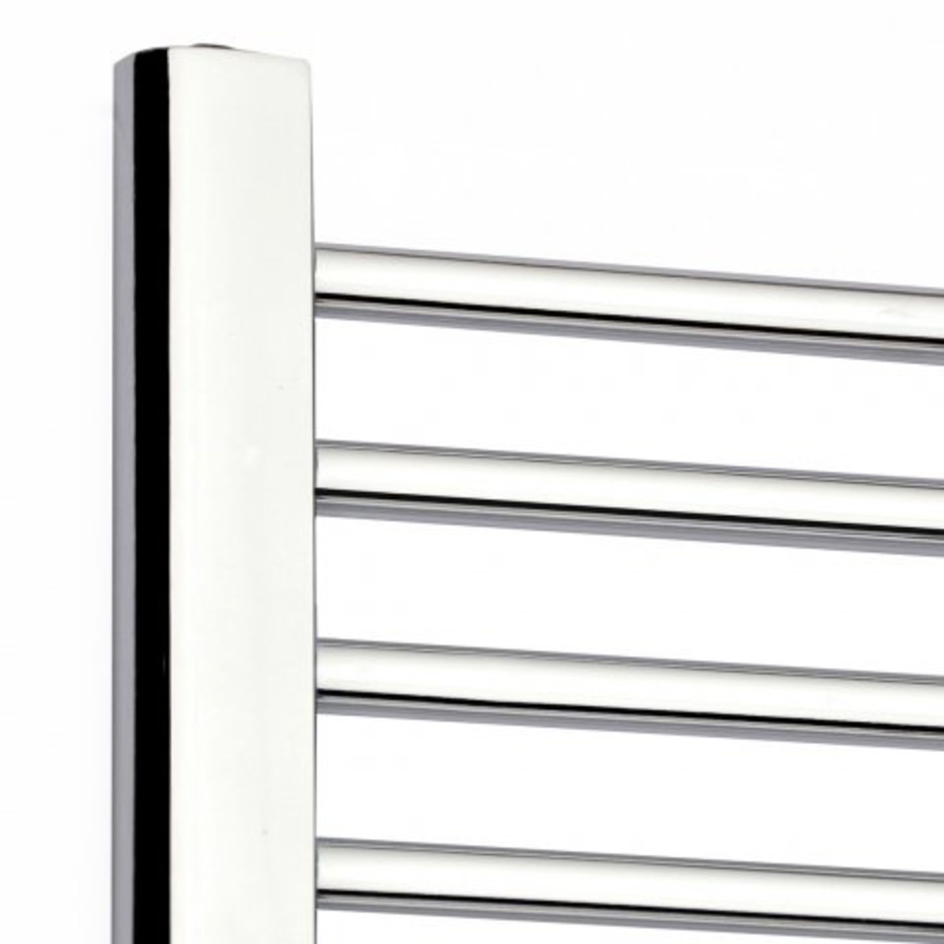 (M13) 650x400mm - Natasha Basic 20mm Tubes - Chrome Heated Straight Rail Ladder Towel Radiator. - Image 4 of 5