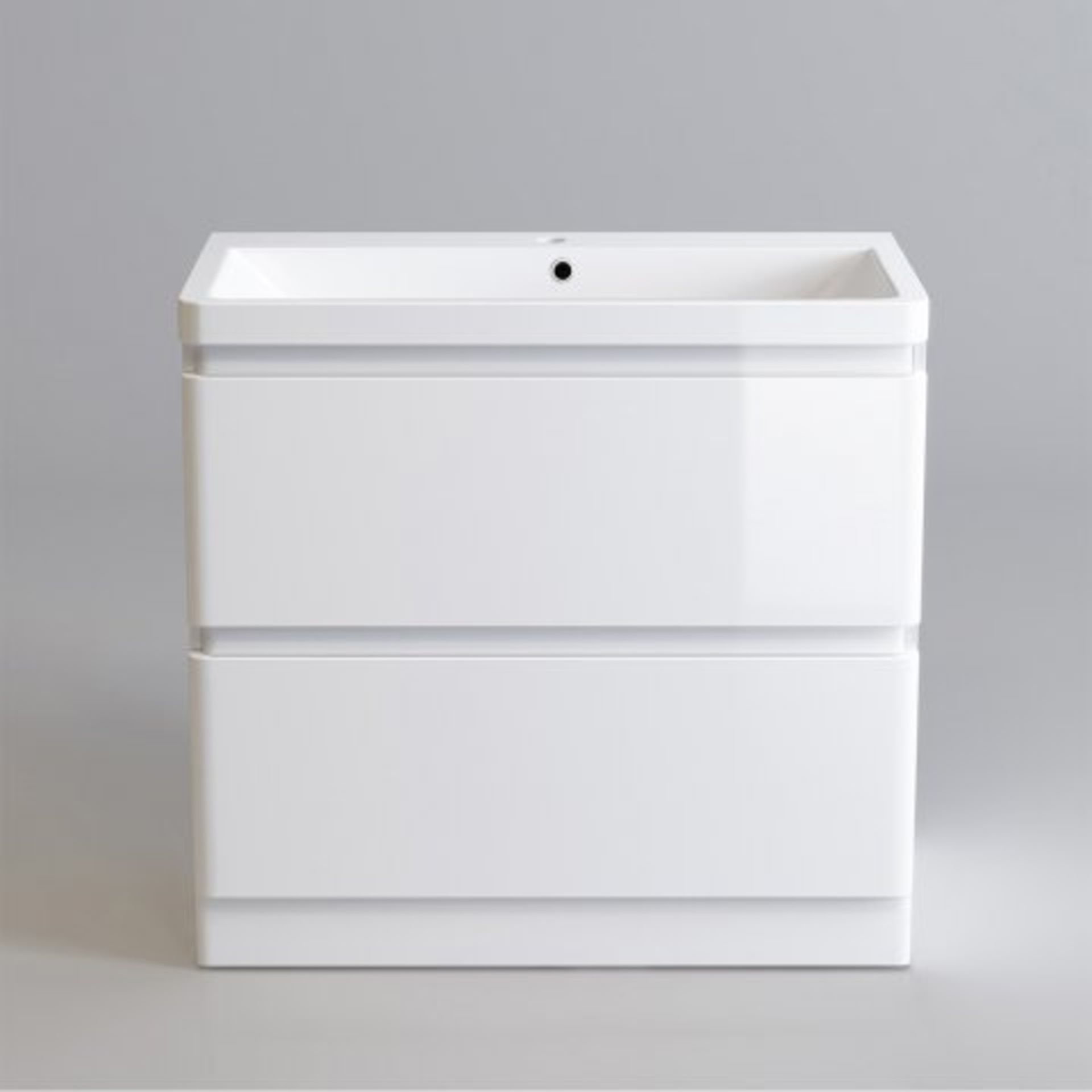 (M5) 800mm Denver II Gloss White Built In Basin Drawer Unit - Floor Standing. RRP £624.99. COMES - Image 5 of 5