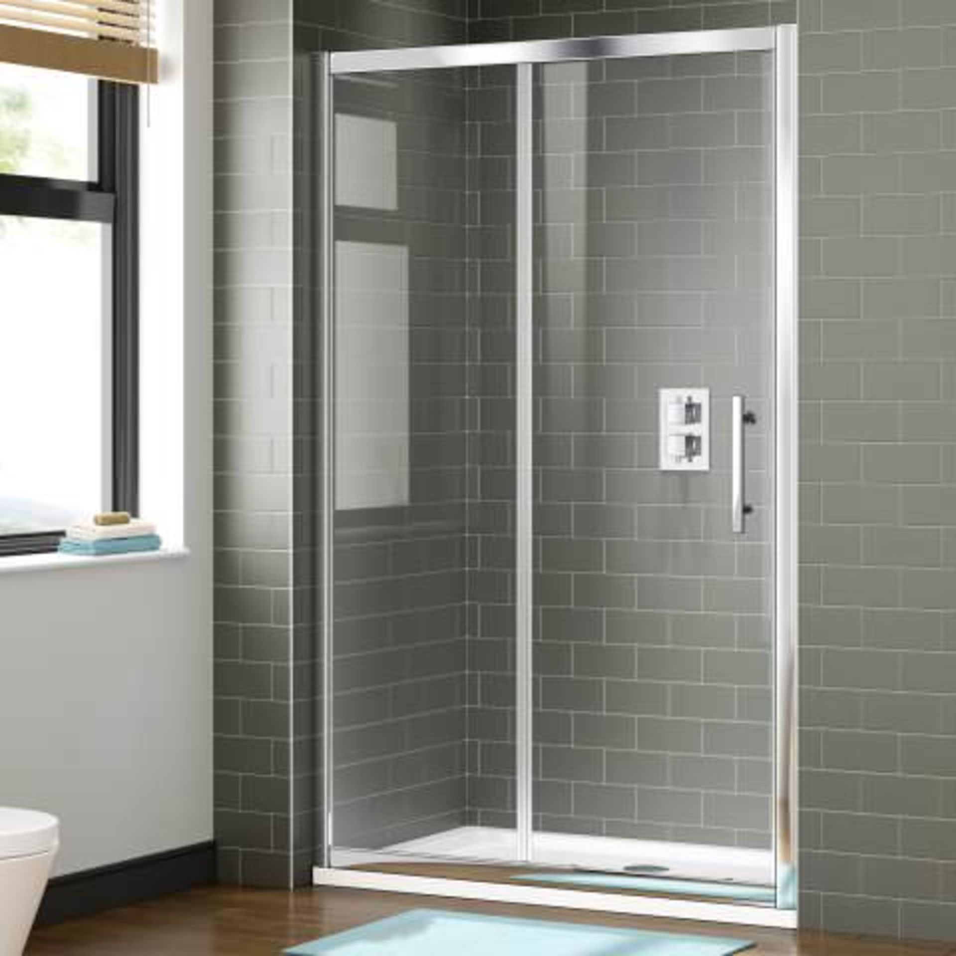 (M29) 1000mm - 8mm - Premium EasyClean Sliding Shower Door. RRP £499.99. Make the most of the dead - Image 2 of 5