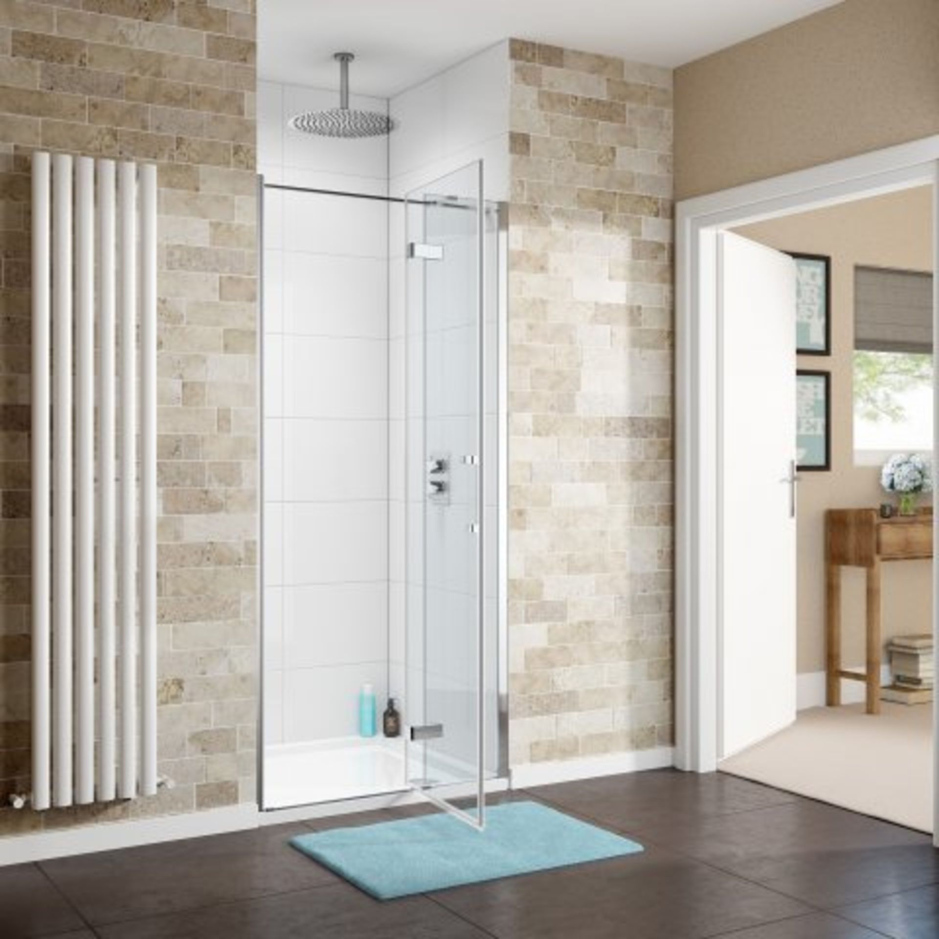 (M27) 800mm - 8mm - Premium EasyClean Hinged Shower Door. RRP £499.99. Marrying function with the - Image 3 of 4