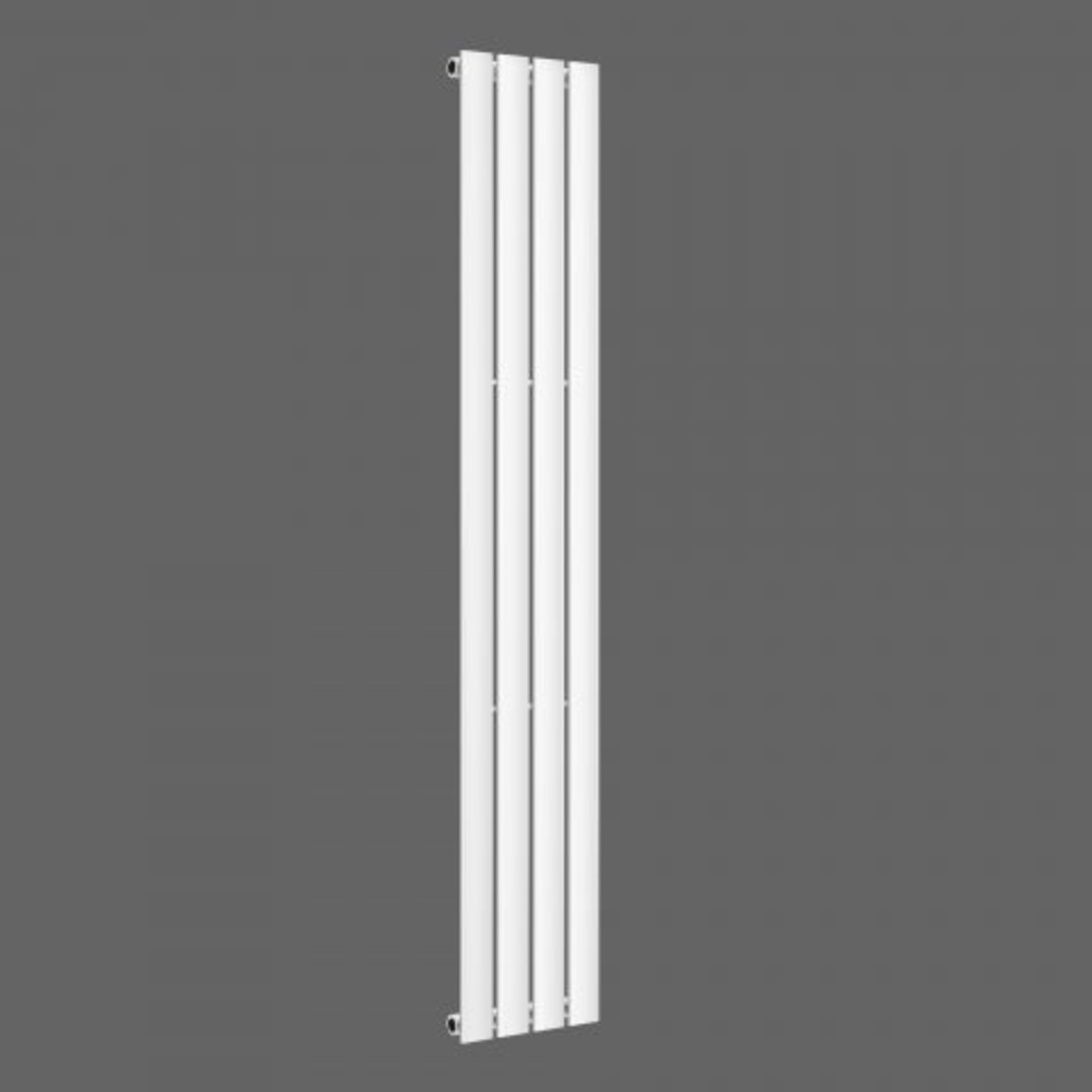 (M43) 1800x300mm Gloss White Single Flat Panel Vertical Radiator - Thera Range. Designer Touch - Image 2 of 3