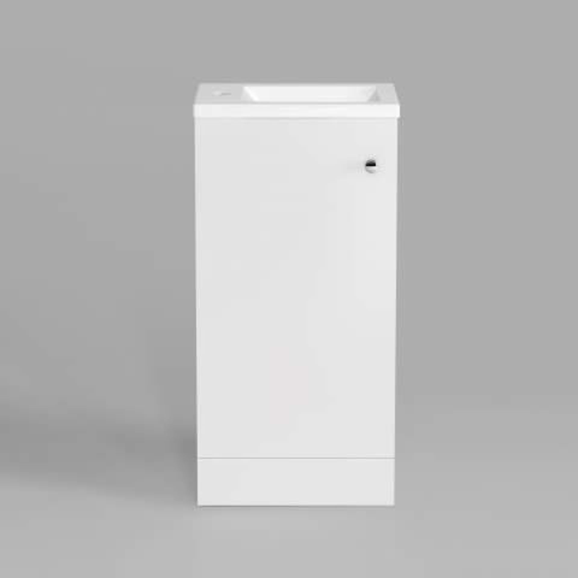 (L103) 400mm Blanc Matte White Basin Unit - Floor Standing. RRP £199.99. With its contemporary, - Image 4 of 4