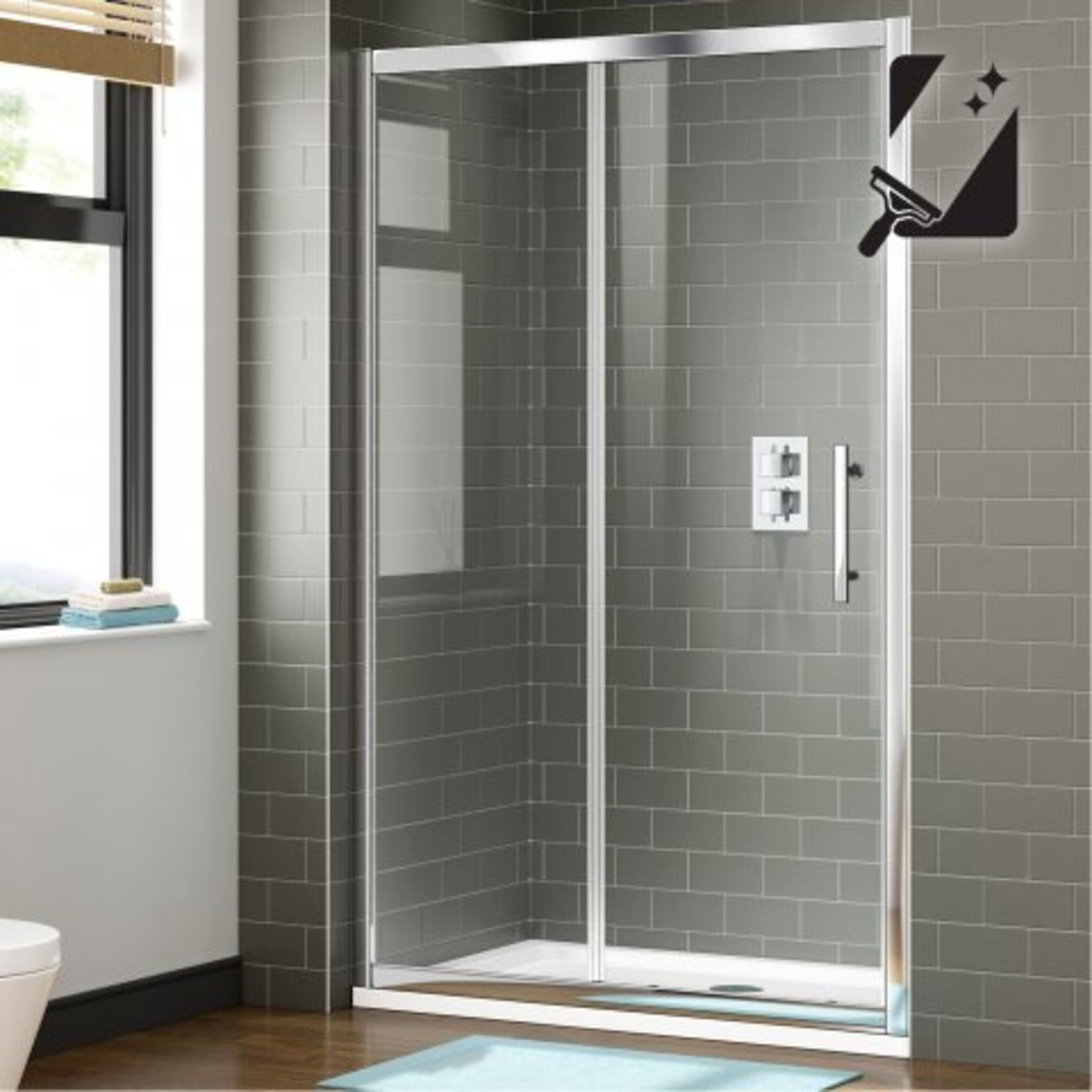 (M29) 1000mm - 8mm - Premium EasyClean Sliding Shower Door. RRP £499.99. Make the most of the dead