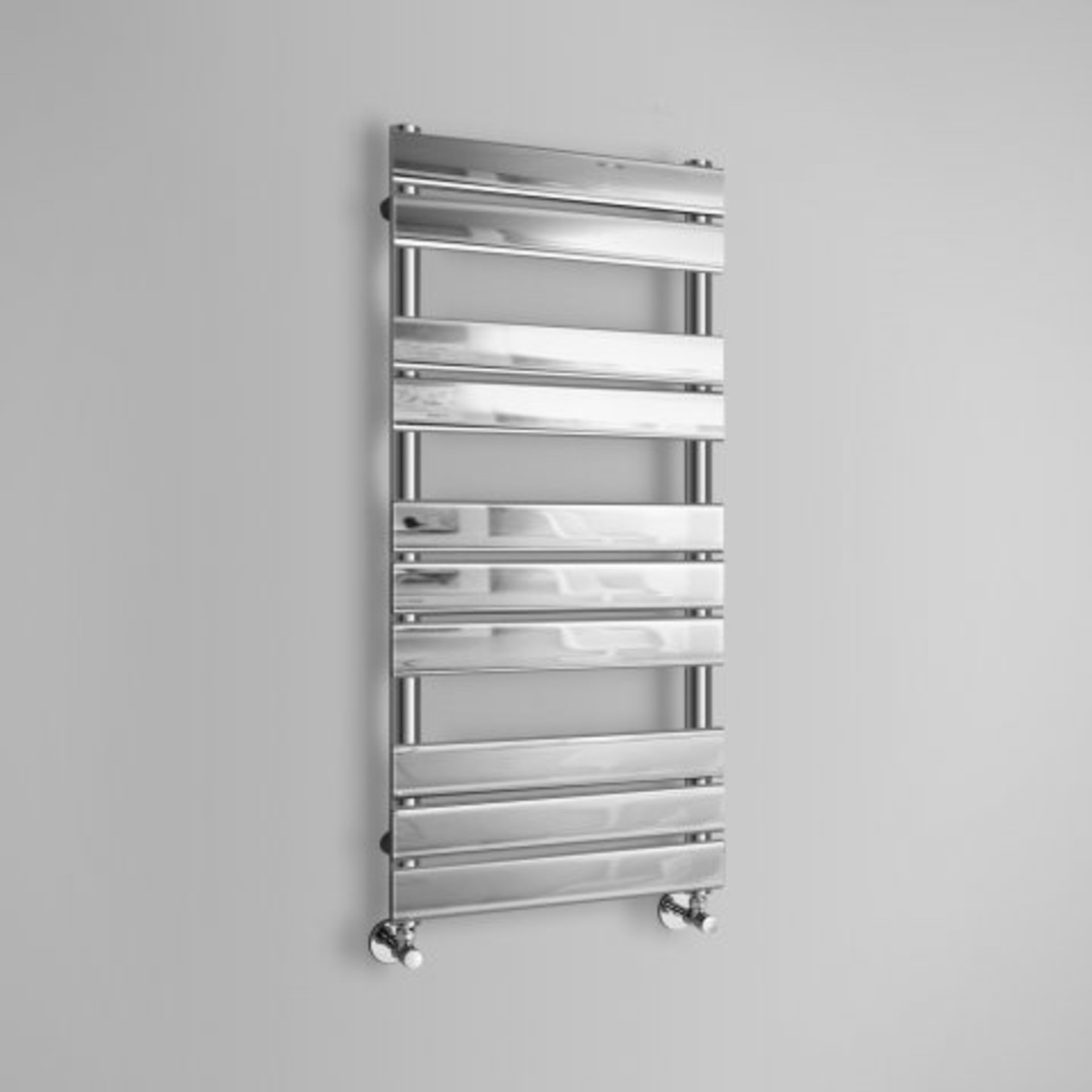 (M82) 1000x450mm Chrome Flat Panel Ladder Towel Radiator - Francis Range. RRP £284.39. Stylishly - Image 3 of 3