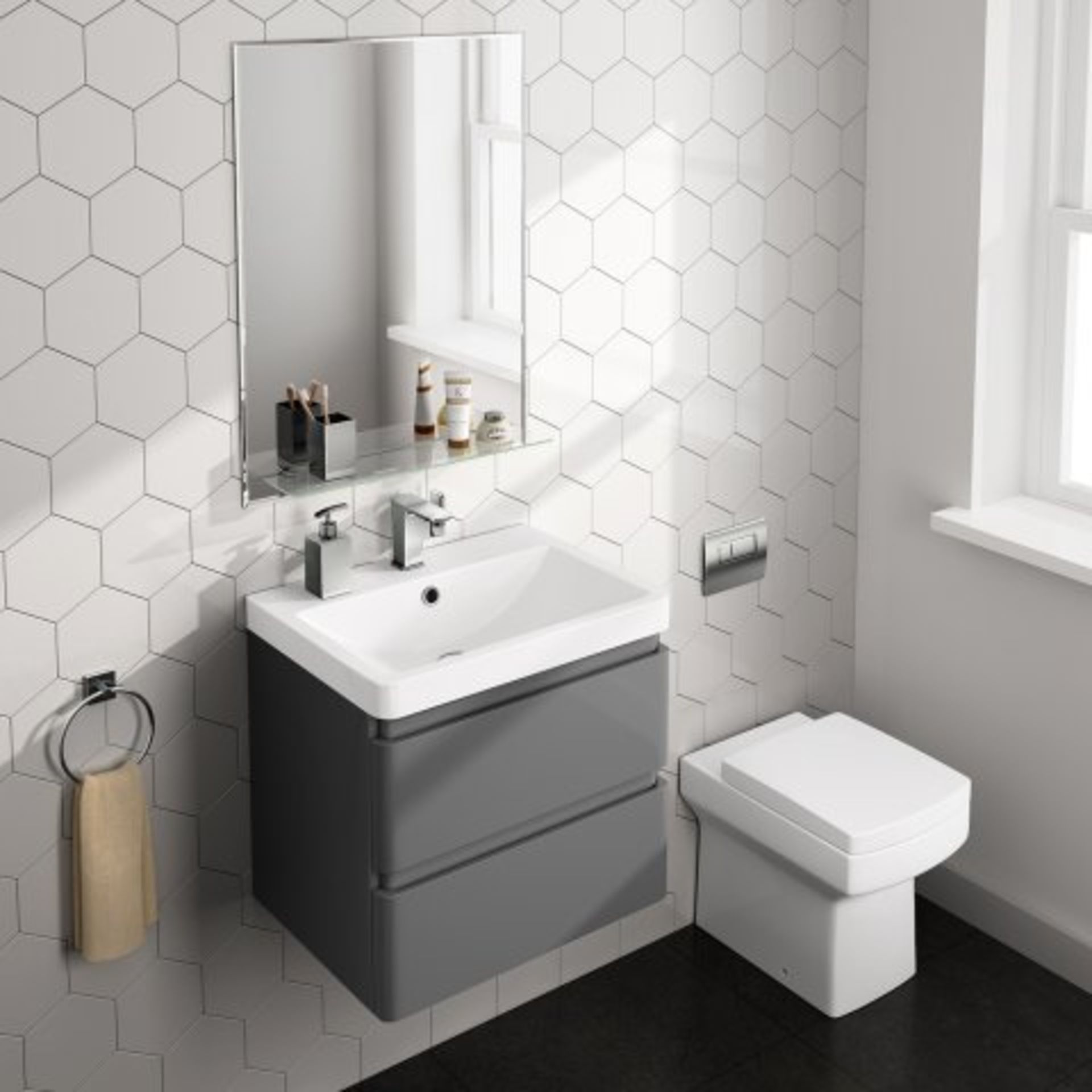 (M24) 600x800mm Hatton Mirror & Shelf Our stylish Hatton Mirror offers sleek corners and a - Image 3 of 3