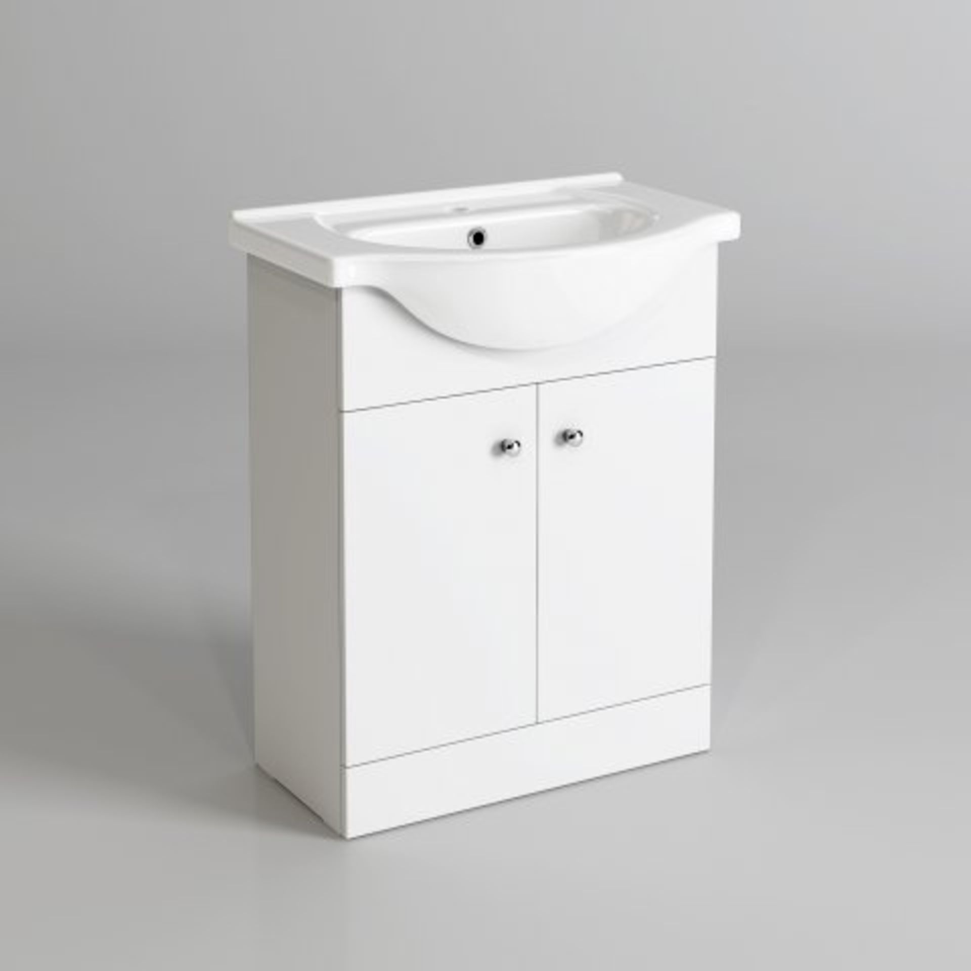 (M6) 650mm Blanc Matte White Basin Cabinet. COMES COMPLETE WITH BASIN. This stylish bathroom - Image 4 of 4