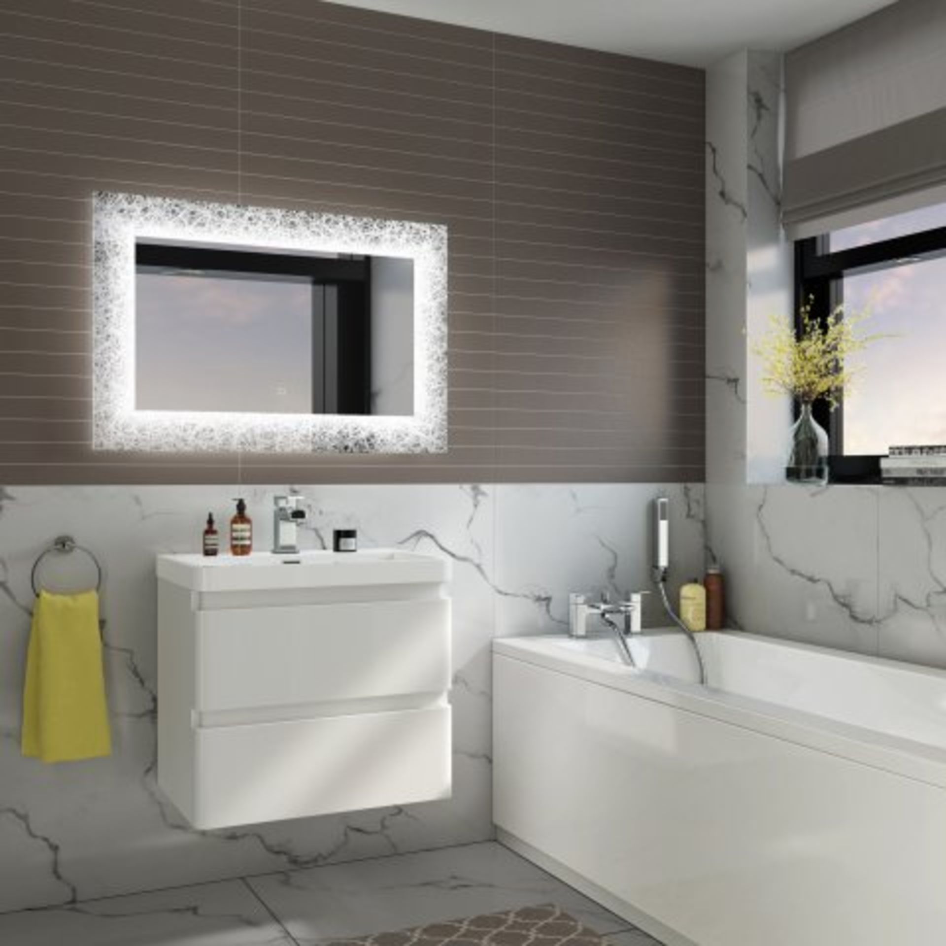 (M2) 600x900mm Galactic Designer Illuminated LED Mirror - Switch Control Light up your bathroom with - Image 4 of 4