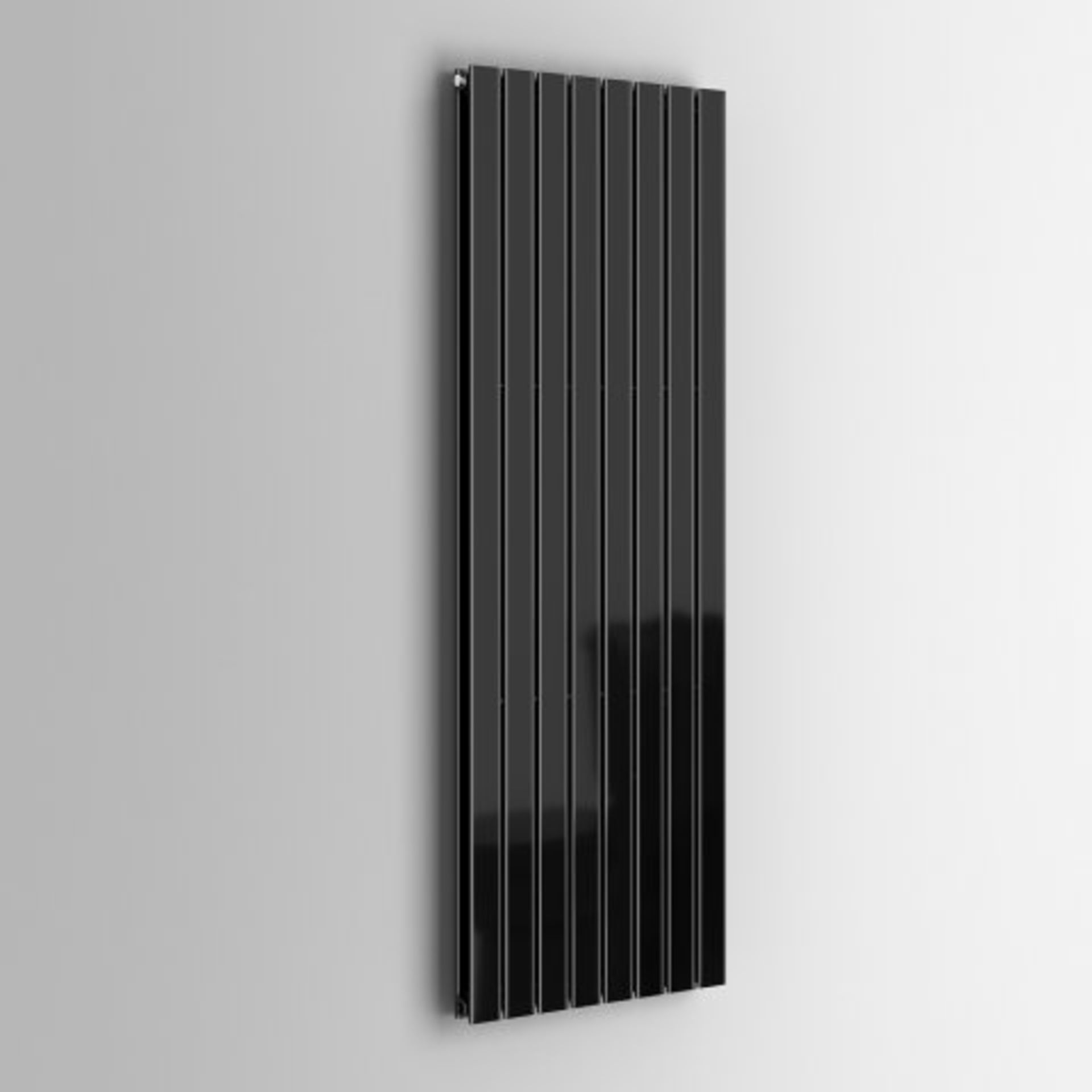 (M8) 1800x608mm Gloss Black Double Flat Panel Vertical Radiator - Thera Range. RRP £624.99. Our - Image 4 of 4