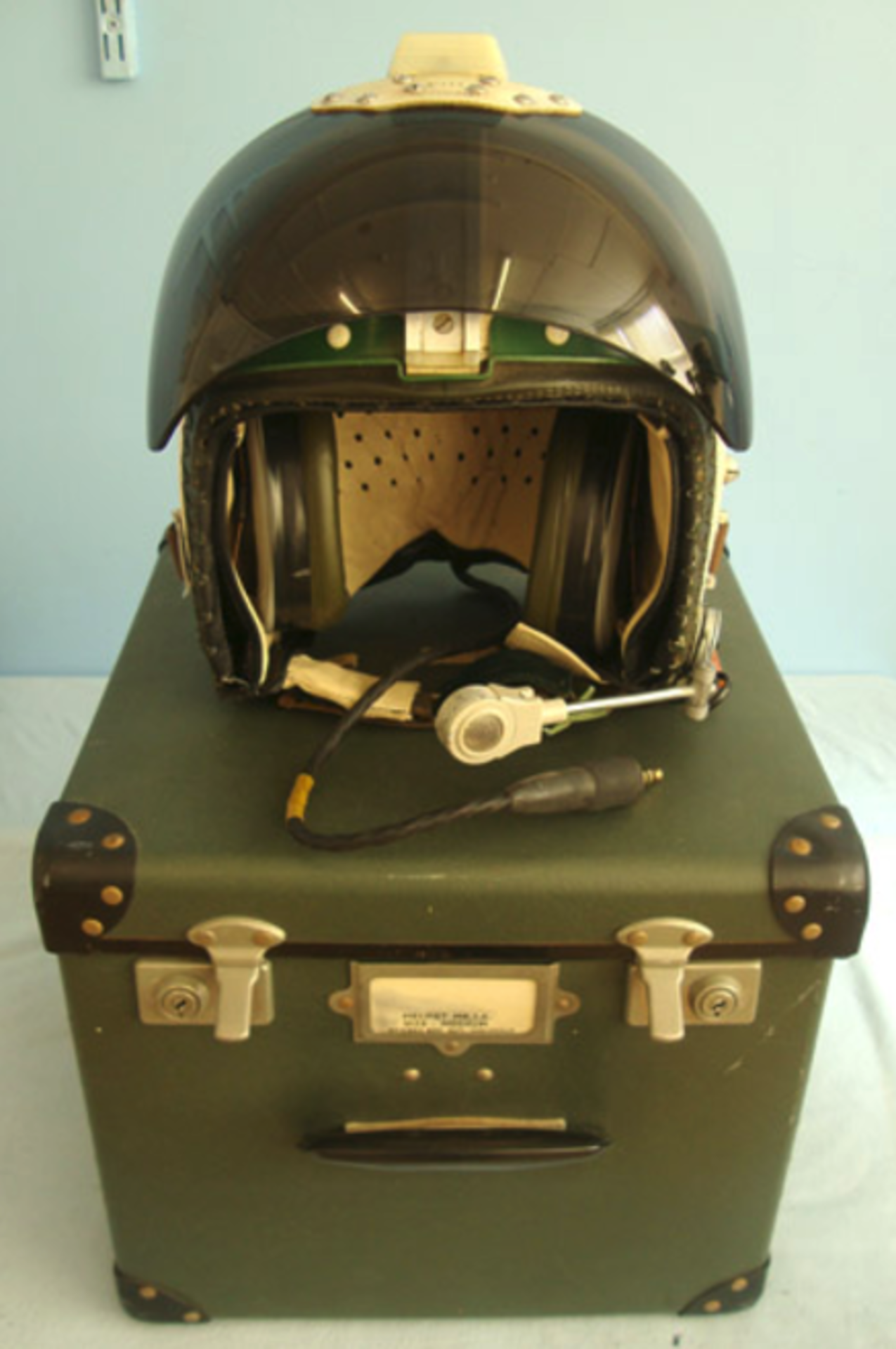 British R.A.F. Flying Helmet 'Bonedome' MK. 3A Complete with Visor, Headset, Mic and Issue Box