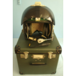 British R.A.F. Flying Helmet 'Bonedome' MK. 3A Complete with Visor, Headset, Mic and Issue Box