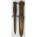 Excellent WW2 M1 Carbine U.S. M4 Bayonet, Scabbard and Webbing Frog By Utica