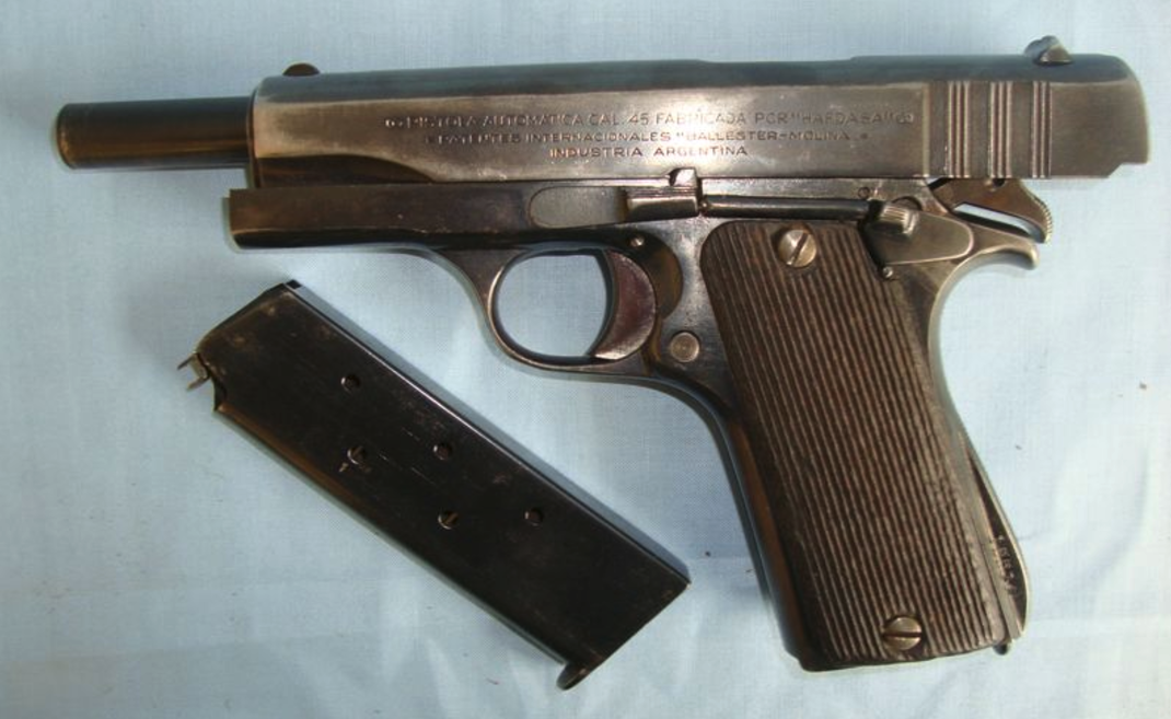 Falklands War Era, Argentina, Marine Police, Ballester-Molina Hafdasa(Colt 1911).45 Calibre Pistol - Image 3 of 3