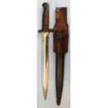 British/Indian 1903 Pattern Bayonet By Wilkinson, Leather Scabbard and 1914 Pattern Leather Frog