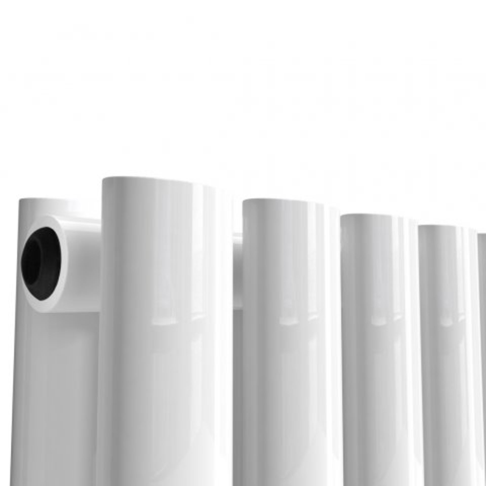 (C39) 1800x240mm Gloss White Double Oval Tube Vertical Radiator - Ember Premium. RRP £223.99. - Image 3 of 4