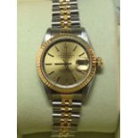 Ladies stainless steel and gold Datejust