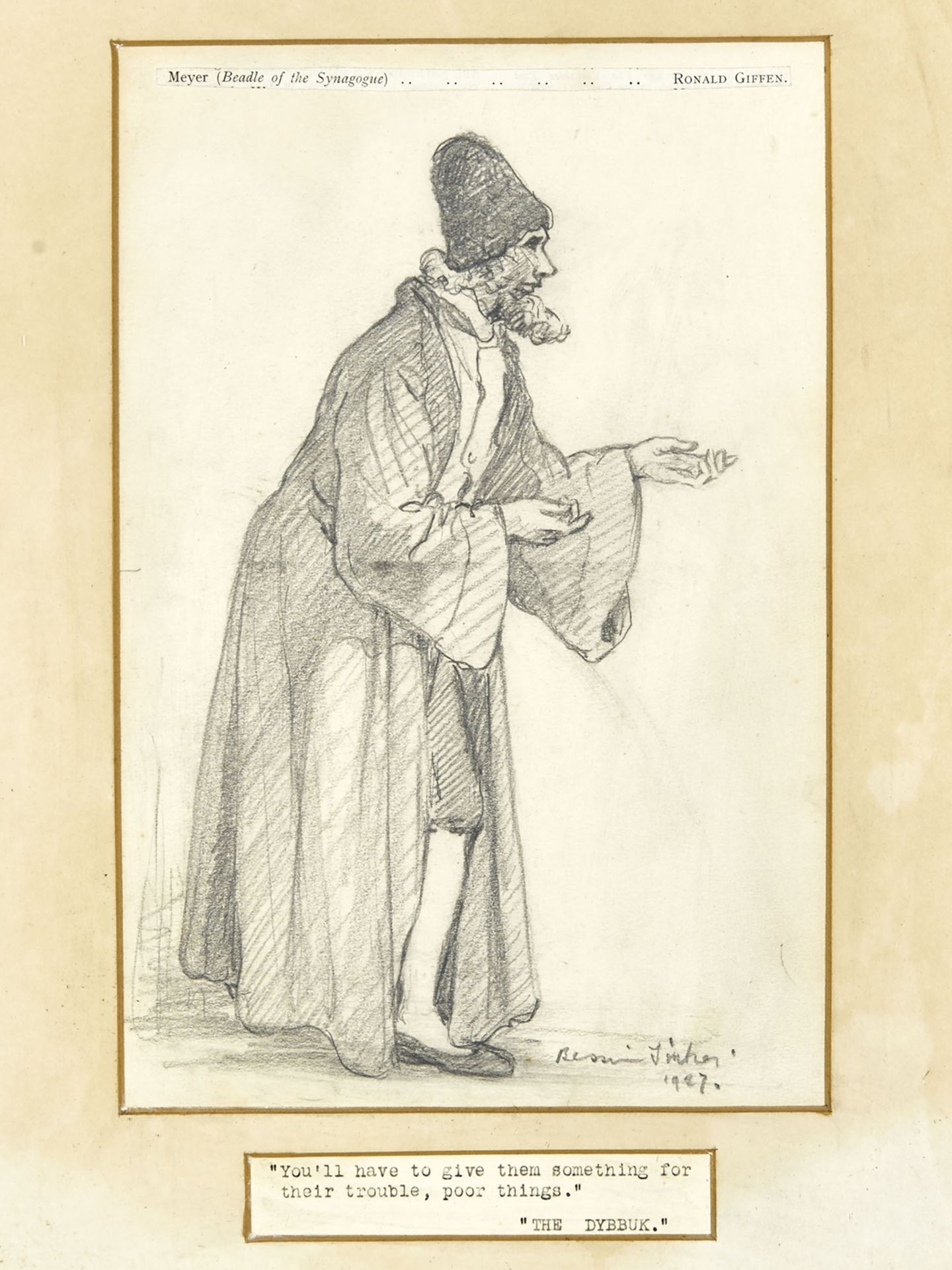 THE DYBBUK', DRAWING OF MEYER, DATED 1927 - Image 2 of 5