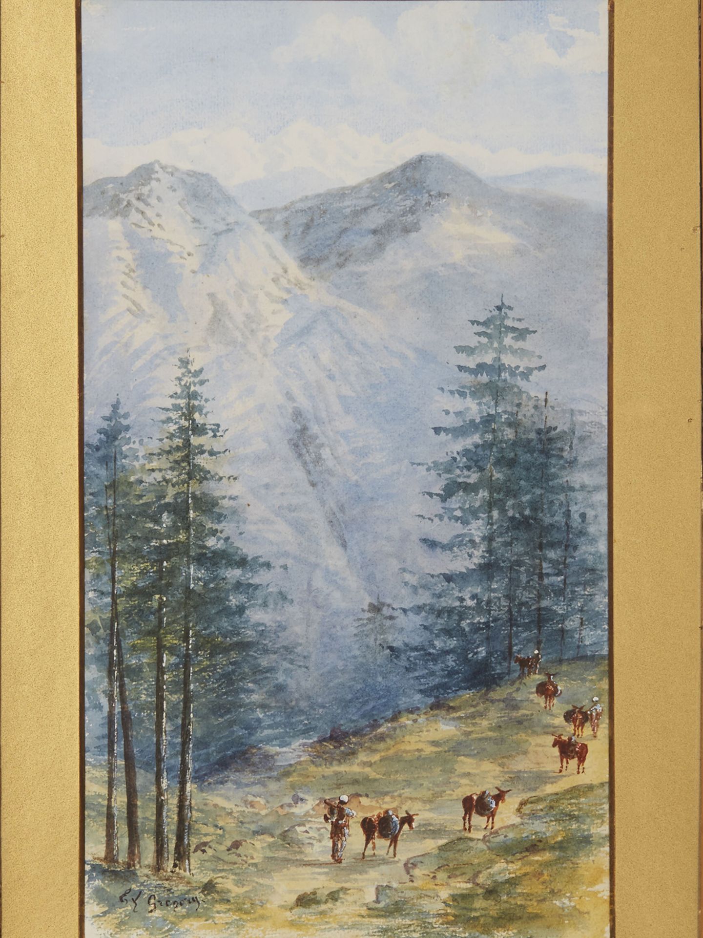 E. GREGORY, WATERCOLOUR LANDSCAPE 19/20TH C. - Image 2 of 6