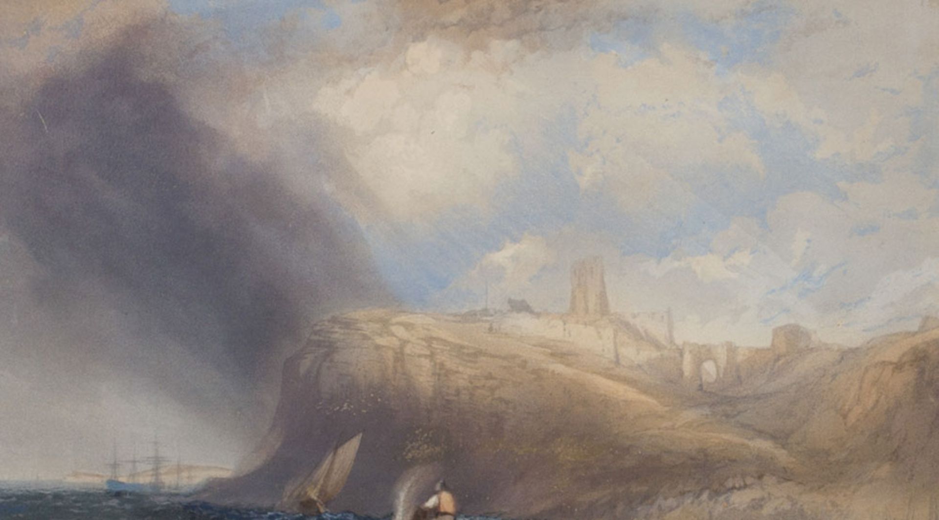 CHARLES BENTLEY, VIEW OF WHITBY WITH FISHERMEN EARLY 19TH C - Image 5 of 9