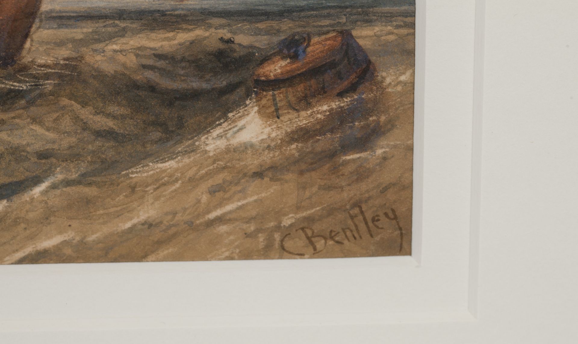 Original Charles Bentley 'ships In Rough Seas' Watercolour Early 19Th C. - Image 4 of 8