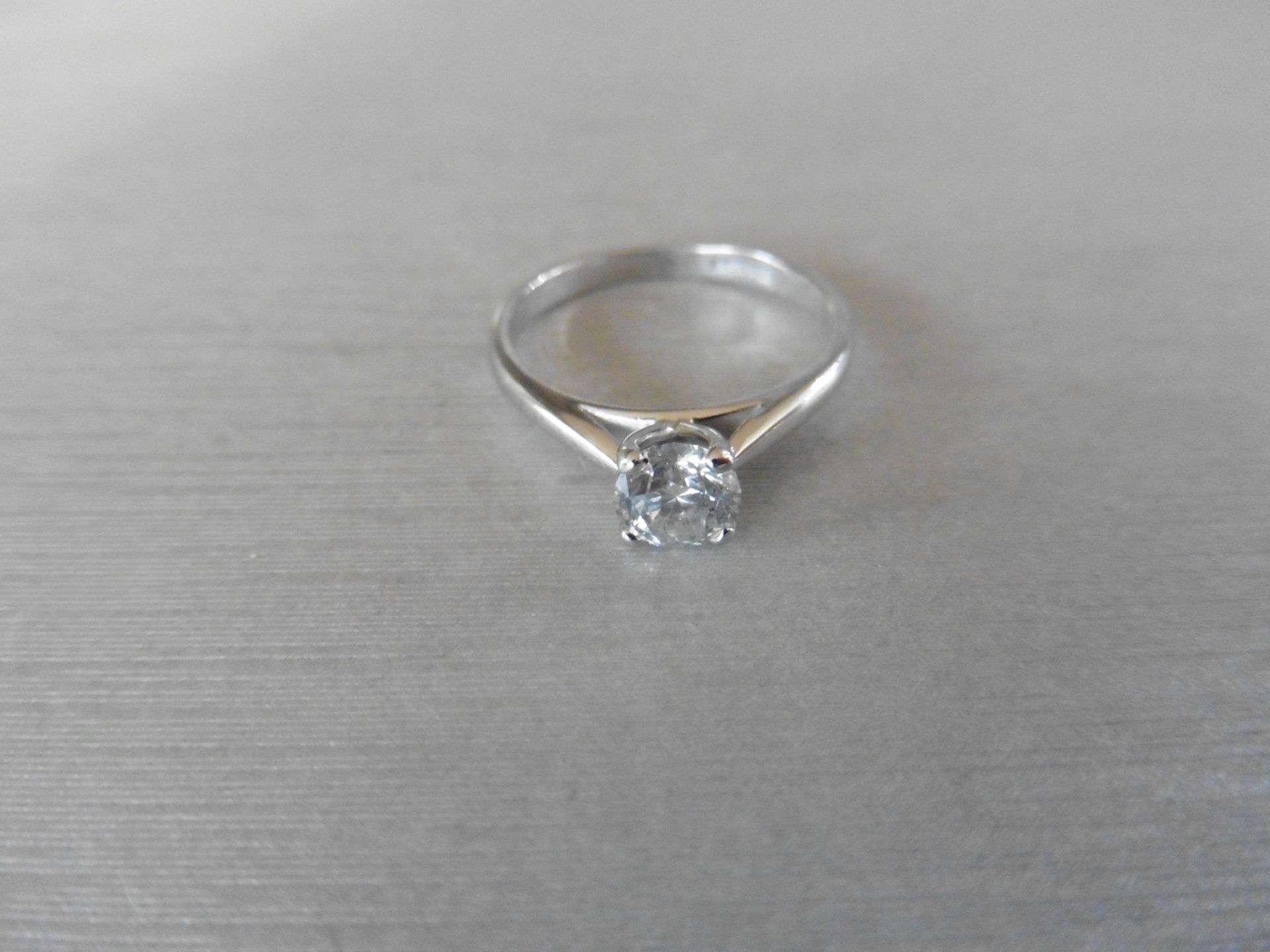 0.75ct Diamond solitaire ring set with a I colour Brilliant cut round diamond, I1 clarity. Set in - Image 2 of 4