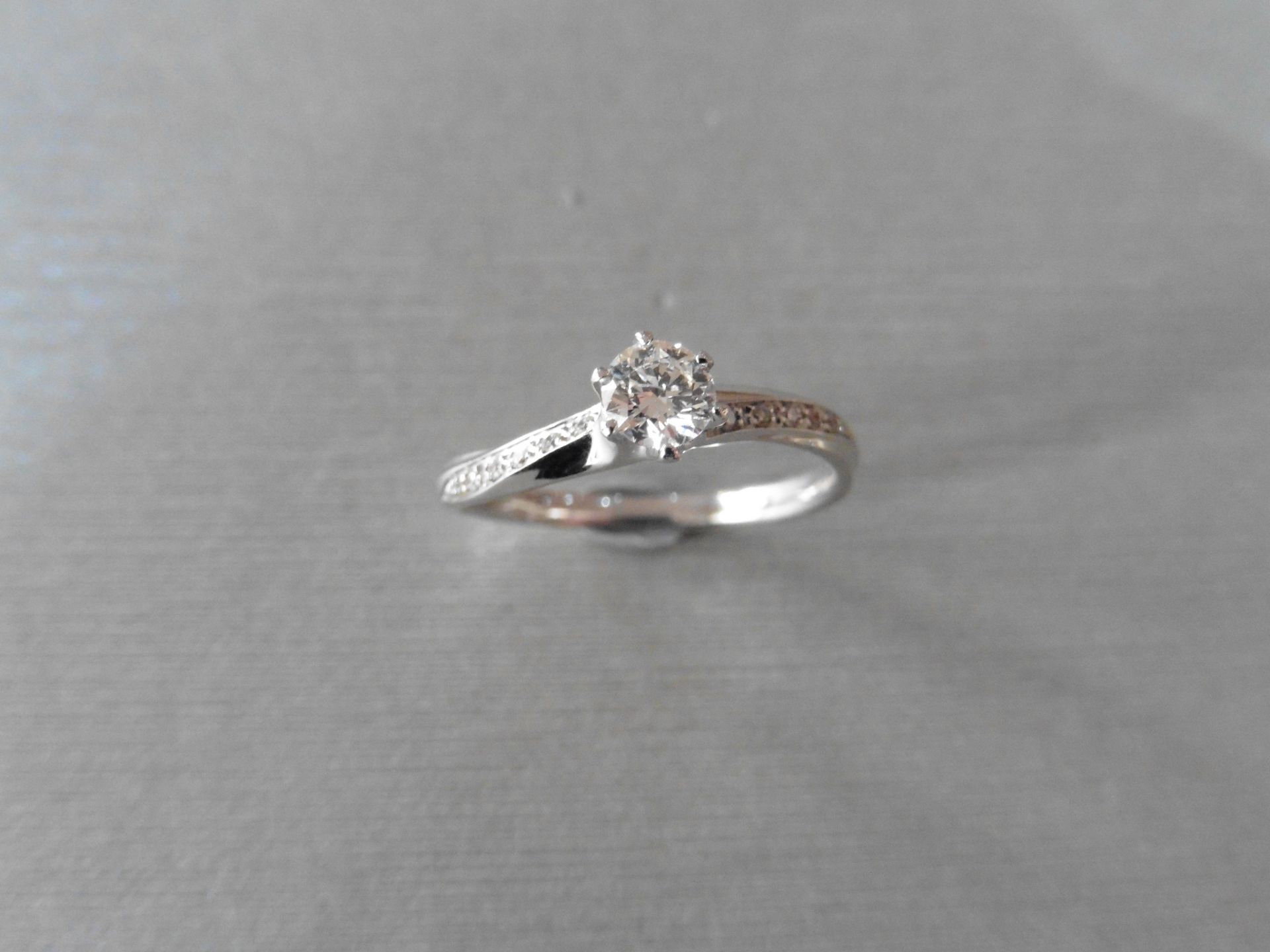 0.30ct Diamond set solitaire ring set with a brilliant cut diamond, G colour and si clarity, set - Image 3 of 3