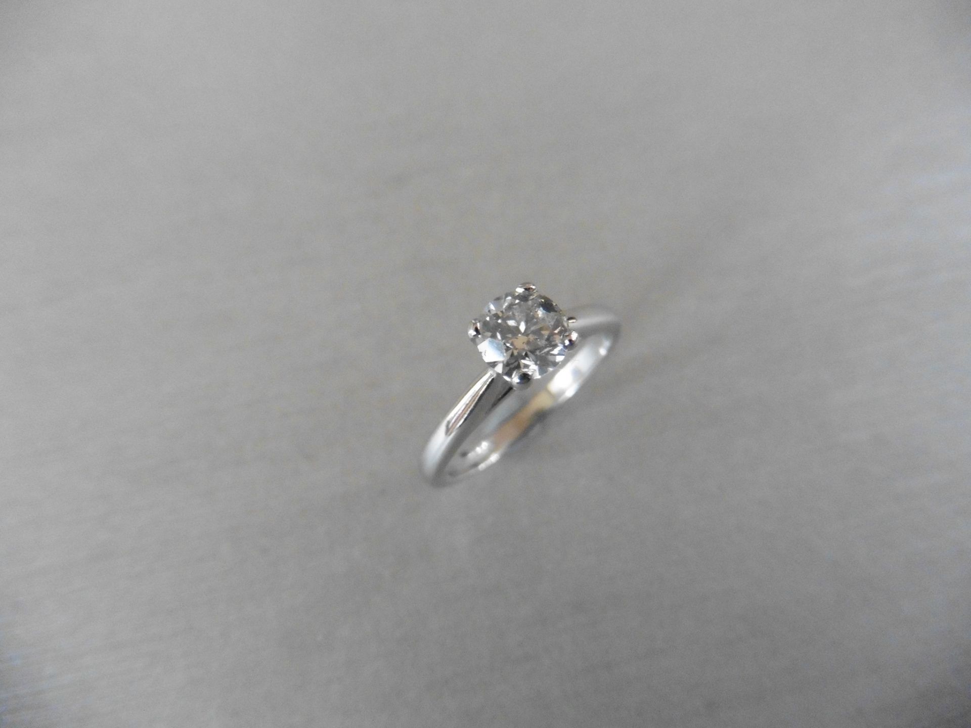 0.75ct Diamond solitaire ring set with a I colour Brilliant cut round diamond, I1 clarity. Set in