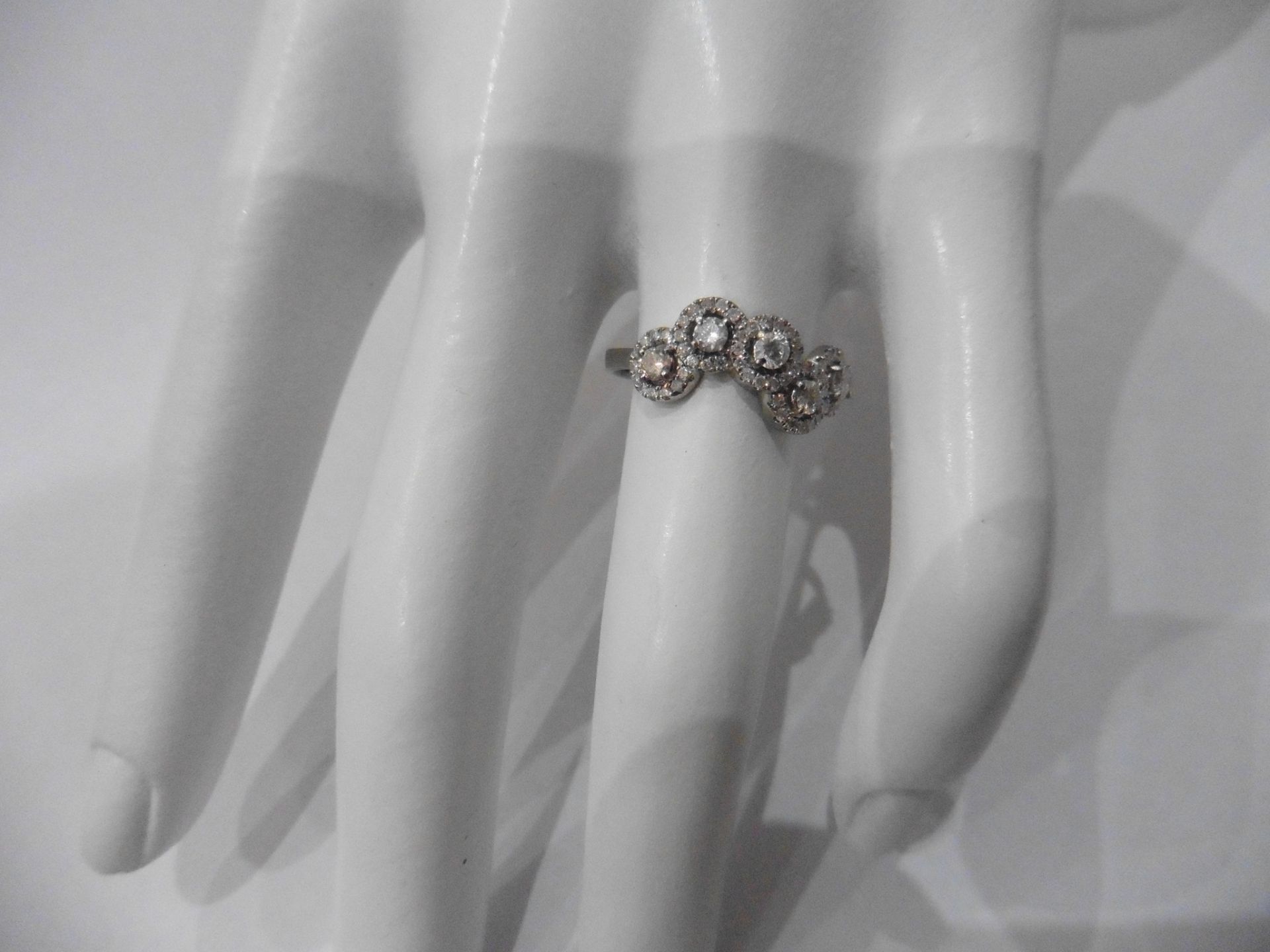 0.58ct diamond dress ring. Set with 5 centred brilliant cut diamonds. 0.30ct total. I colour, si2 - Image 5 of 5