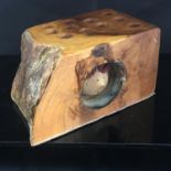 ORIGINAL AND QUIRKY HAND CARVED CIGARETTE OR PEN HOLDER. This is a highly unusual wooden item in the