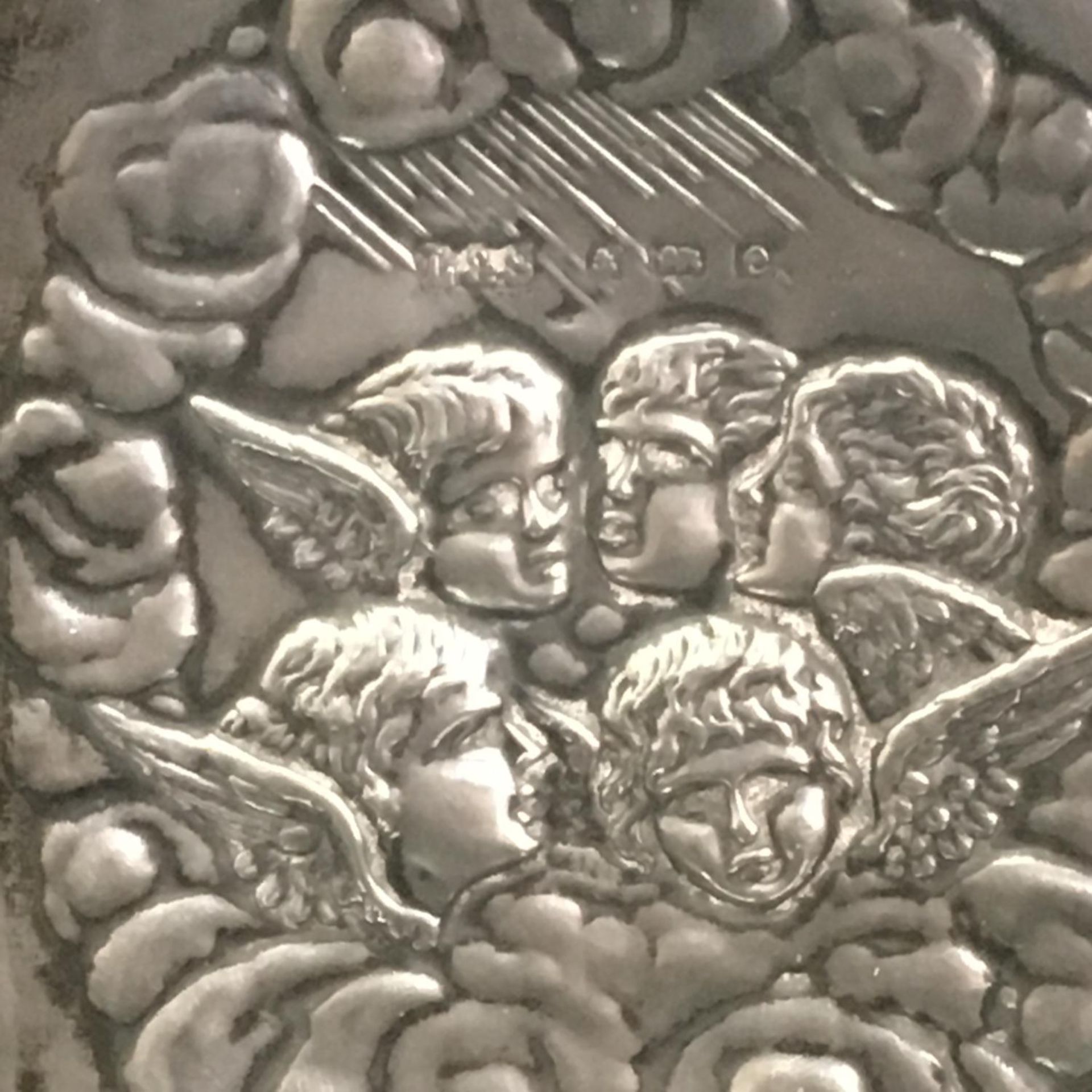 STERLING SILVER & LEATHER REYNOLDS ANGELS BOOK - HYMNS ANCIENT & MODERN. Rare, complete and fully - Image 2 of 4