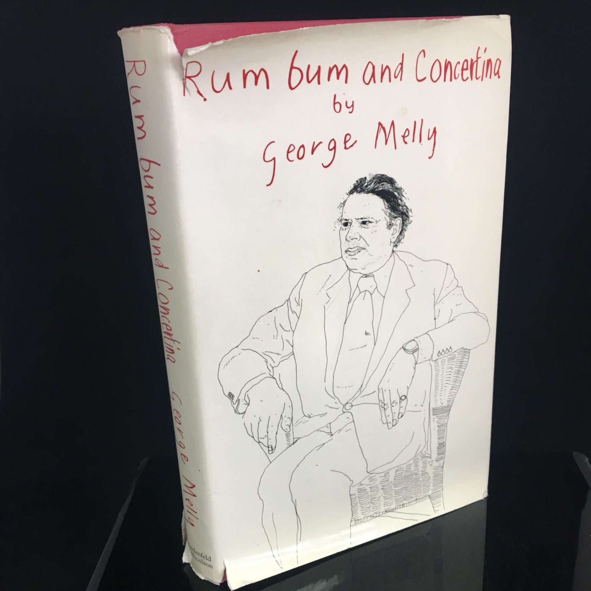 George Melly, Signed Hardback Book : Rum, Bum and Concertina First Edition 1977 - Hockney Jacket - Image 2 of 2