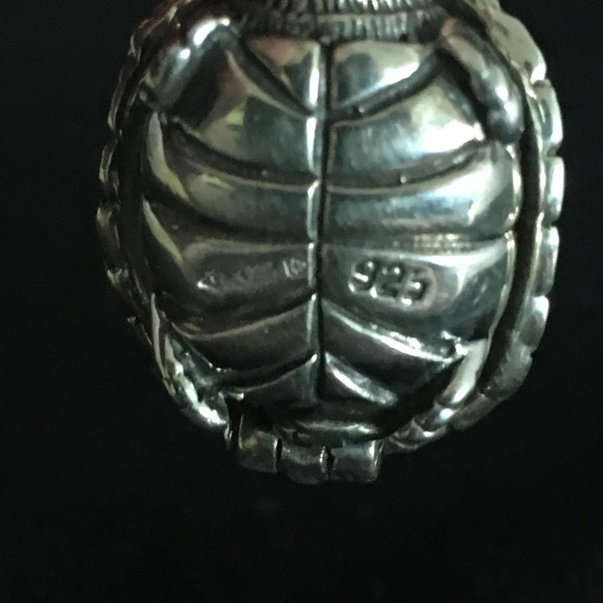 UNUSUAL STERLING SILVER TORTOISE LOCKET. Opening silver locket pendant with Birmingham hallmark. The - Image 2 of 3