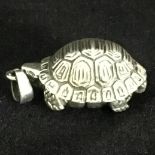 UNUSUAL STERLING SILVER TORTOISE LOCKET. Opening silver locket pendant with Birmingham hallmark. The