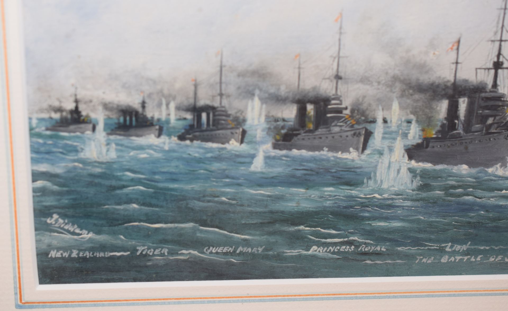 The Battle Of Jutland at 4pm 31st May Oil Painting by James George Diddams - Image 2 of 2