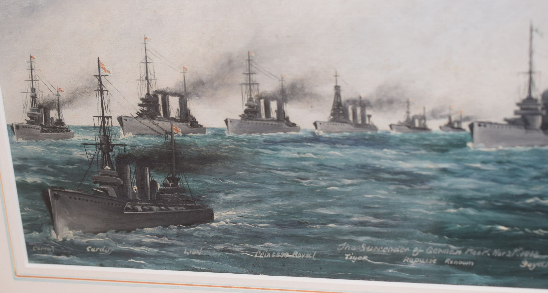 Oil painting of The Surrender Of The German Fleet By James George Diddams - Image 2 of 2