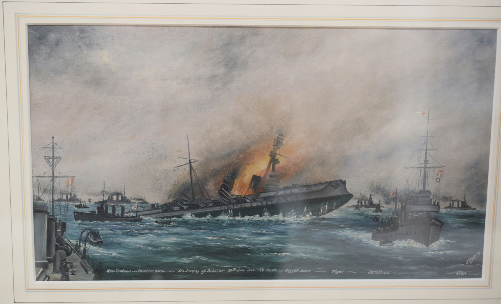 The Sinking Of The Blucher Oil Painting by James George Diddams