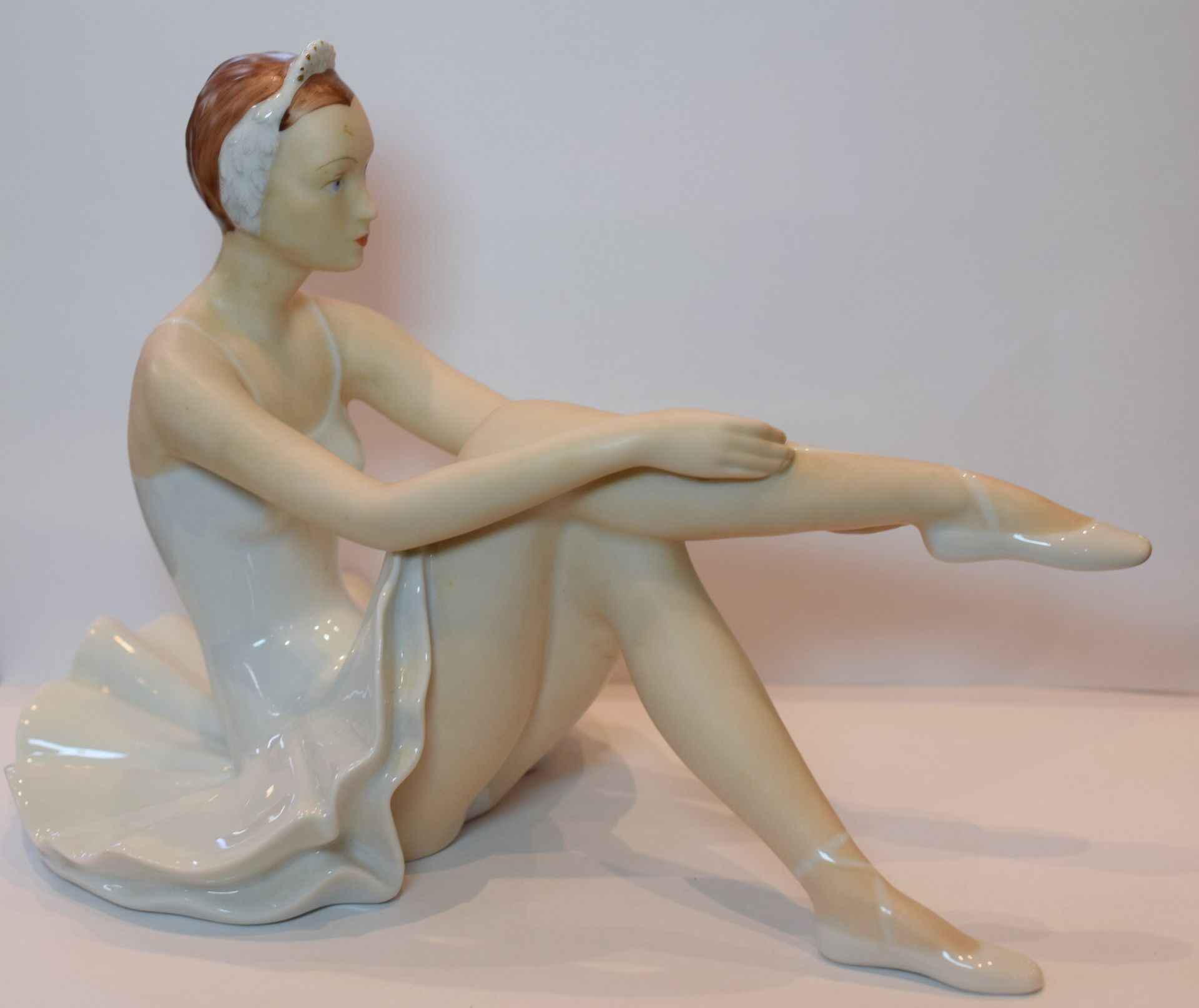 Royal Dux Ballerina With Pink Lozenge To Base