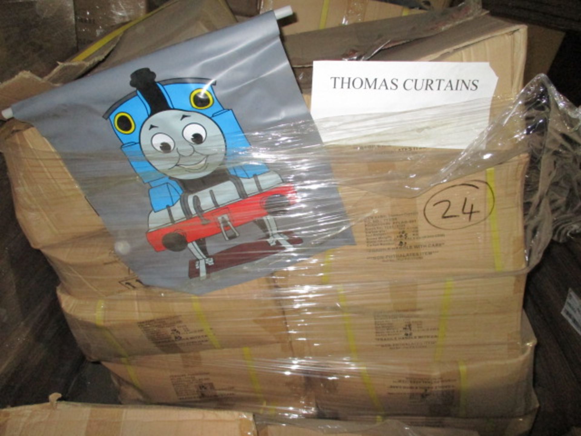 Full pallet - 20 cartons of Thomas Tank curtains - 250pcs each carton - 5000pcs in lot - New and