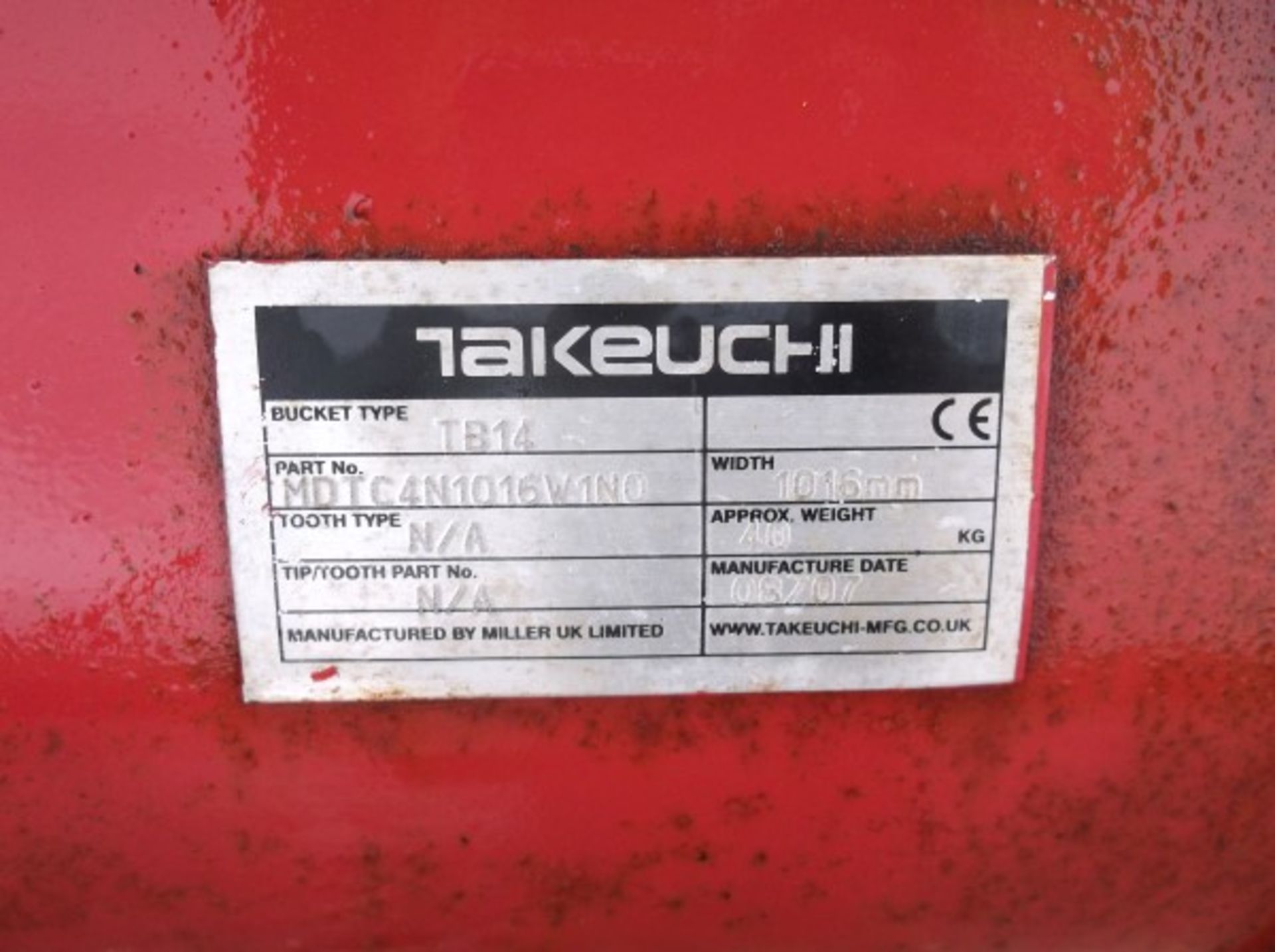 Takeuchi TB14 40"" Ditch Bucket - Bild 3 aus 3