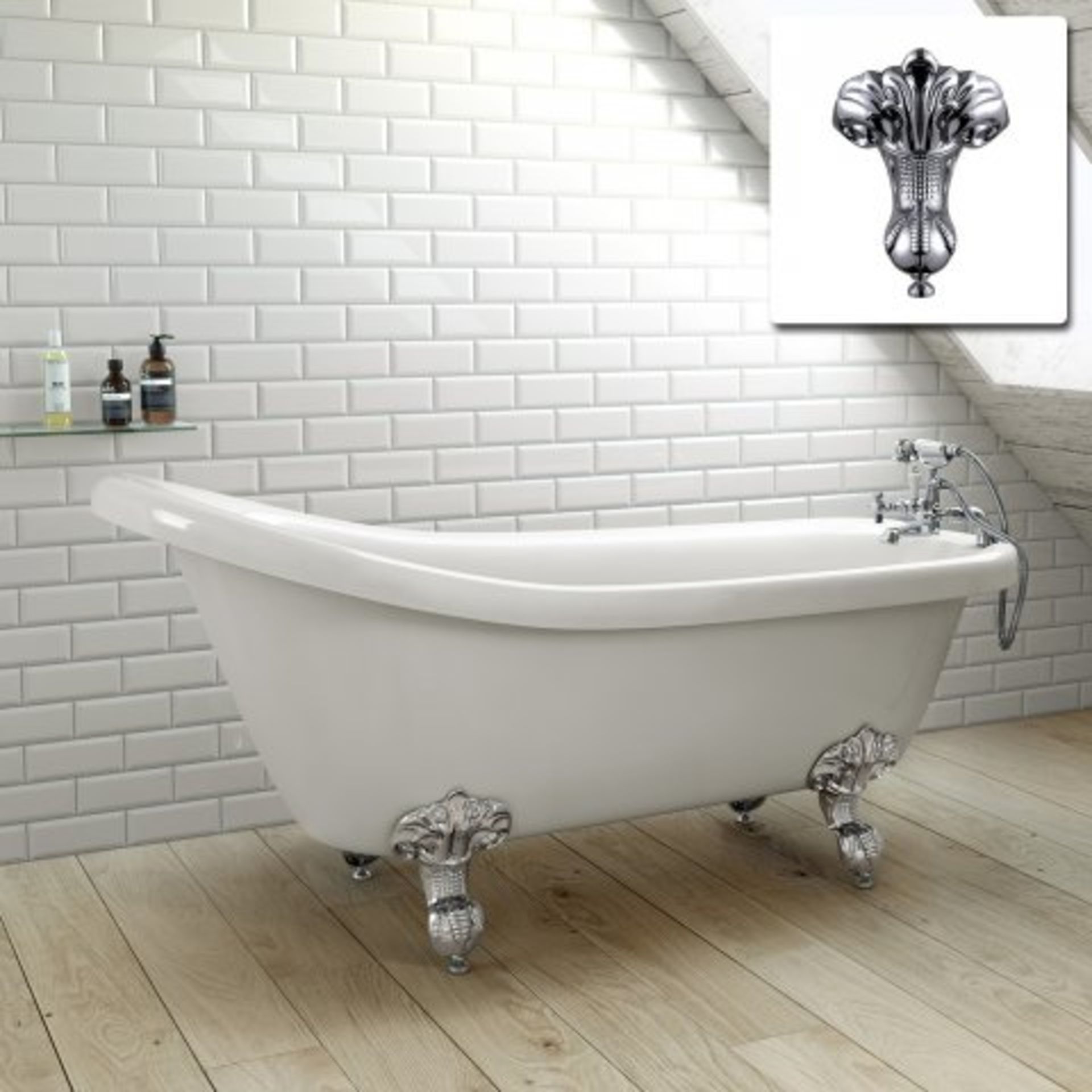 (H7) 1700mm Victoria Traditional Roll Top Slipper Bath - Ball Feet - Large. RRP £799.99. Create