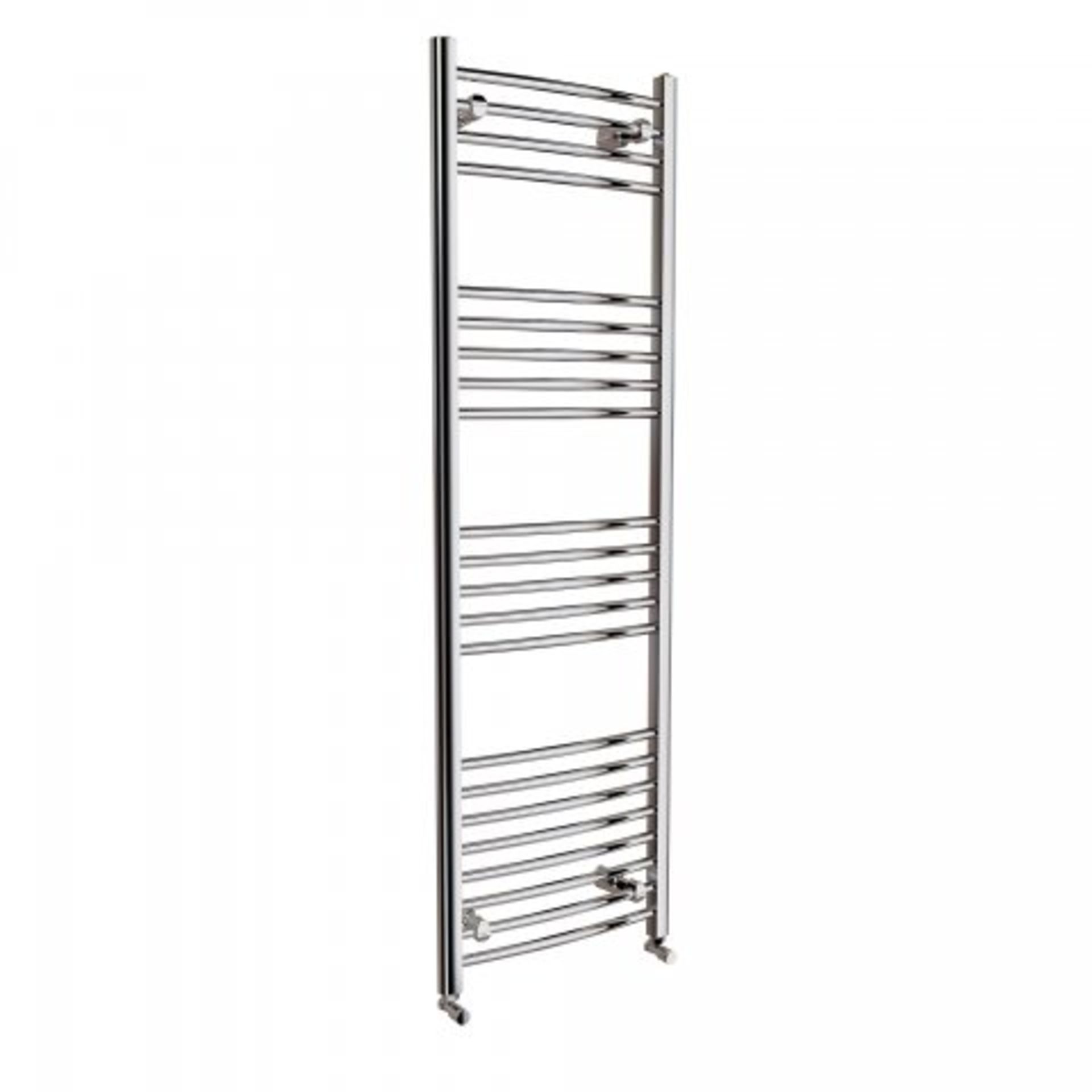 (H29) 1600x500mm - 20mm Tubes - Chrome Curved Rail Ladder Towel Radiator - Nancy. RRP £132.78. Our - Image 4 of 4