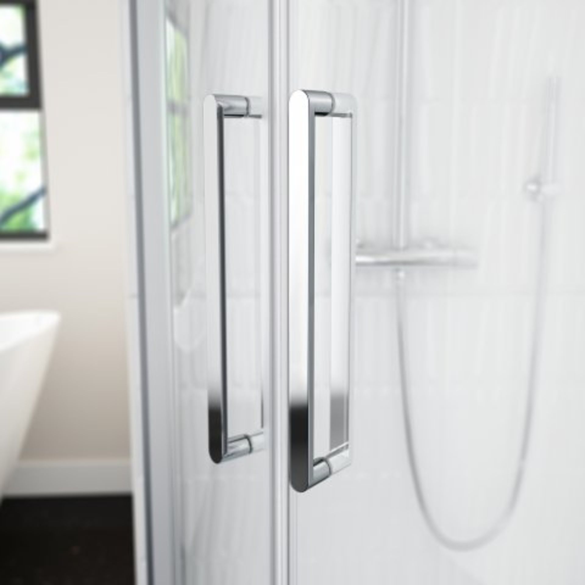 (H26) 900x900mm - 8mm - Designer Frameless EasyClean Quadrant Shower Enclosure. RRP £524.99. Premium - Bild 5 aus 5