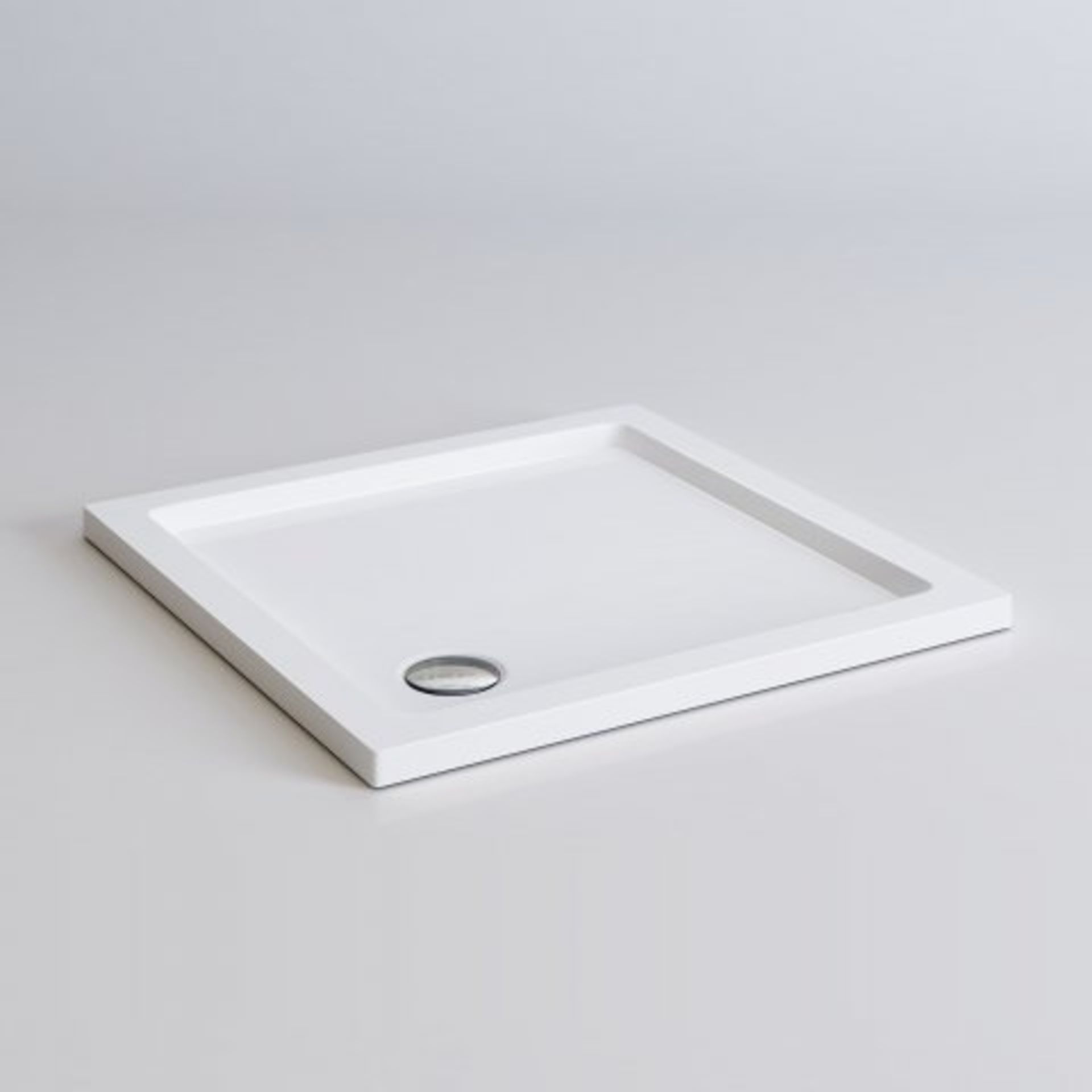 (H52) 900x900mm Square Lightweight PU Shower Tray. RRP £124.99. Strong & Slimline low profile