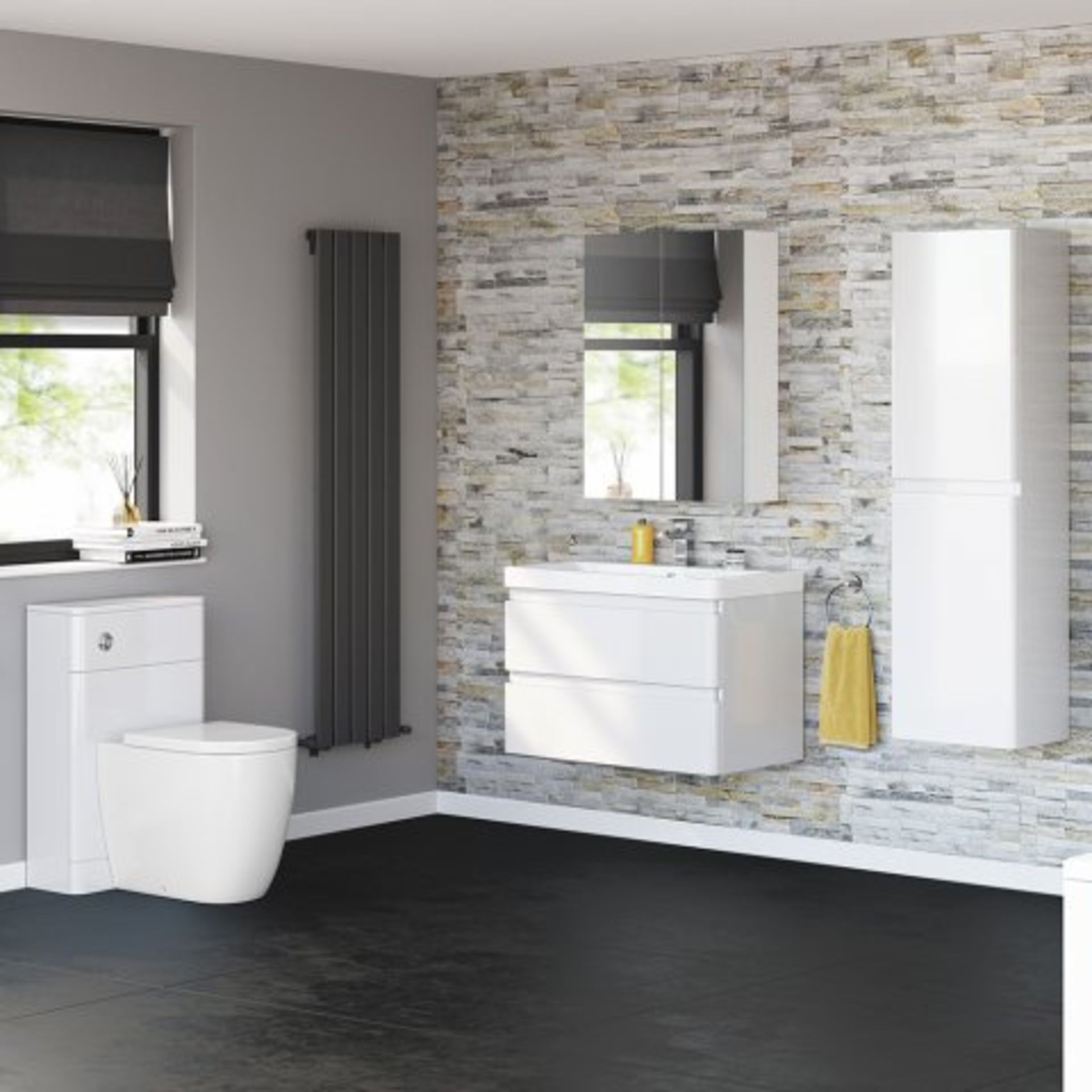 (H17) 800mm Denver II Gloss White Built In Basin Drawer Unit - Wall Hung. RRP £599.99. COMES - Image 3 of 4