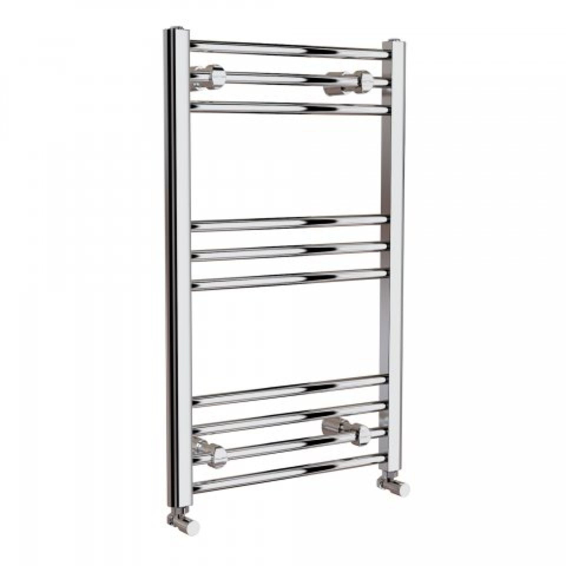 (H16) 800x500mm - 20mm Tubes - Chrome Heated Straight Rail Ladder Towel Radiator - Natasha The - Bild 3 aus 5