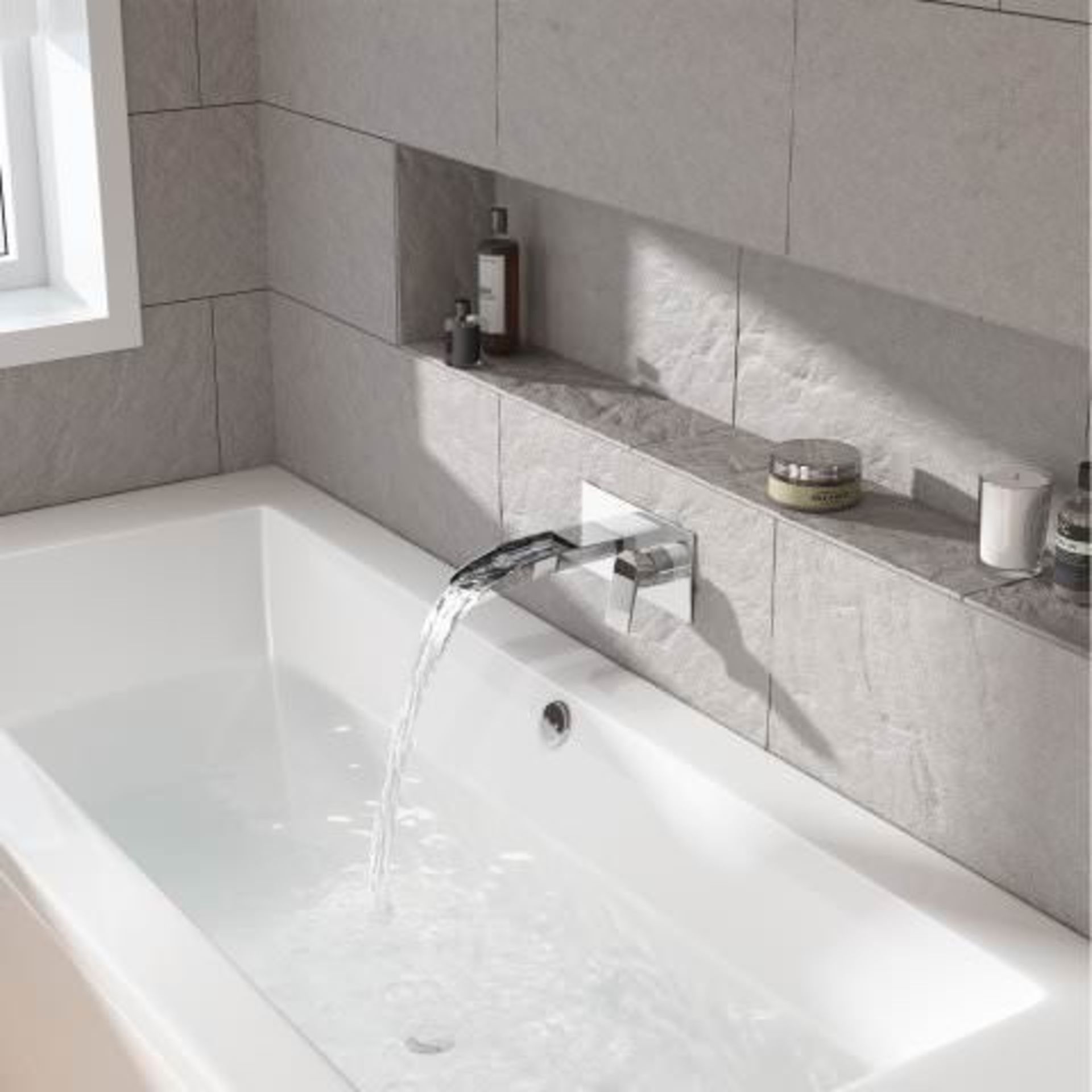 (H39) Avis II Wall Mounted Waterfall Bath Mixer Tap This wall mounted basin taps adds a touch of - Image 3 of 3