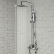 (H104) 200mm Square Head Thermostatic Exposed Shower Kit & Hand Held. RRP £249.99. Simplistic